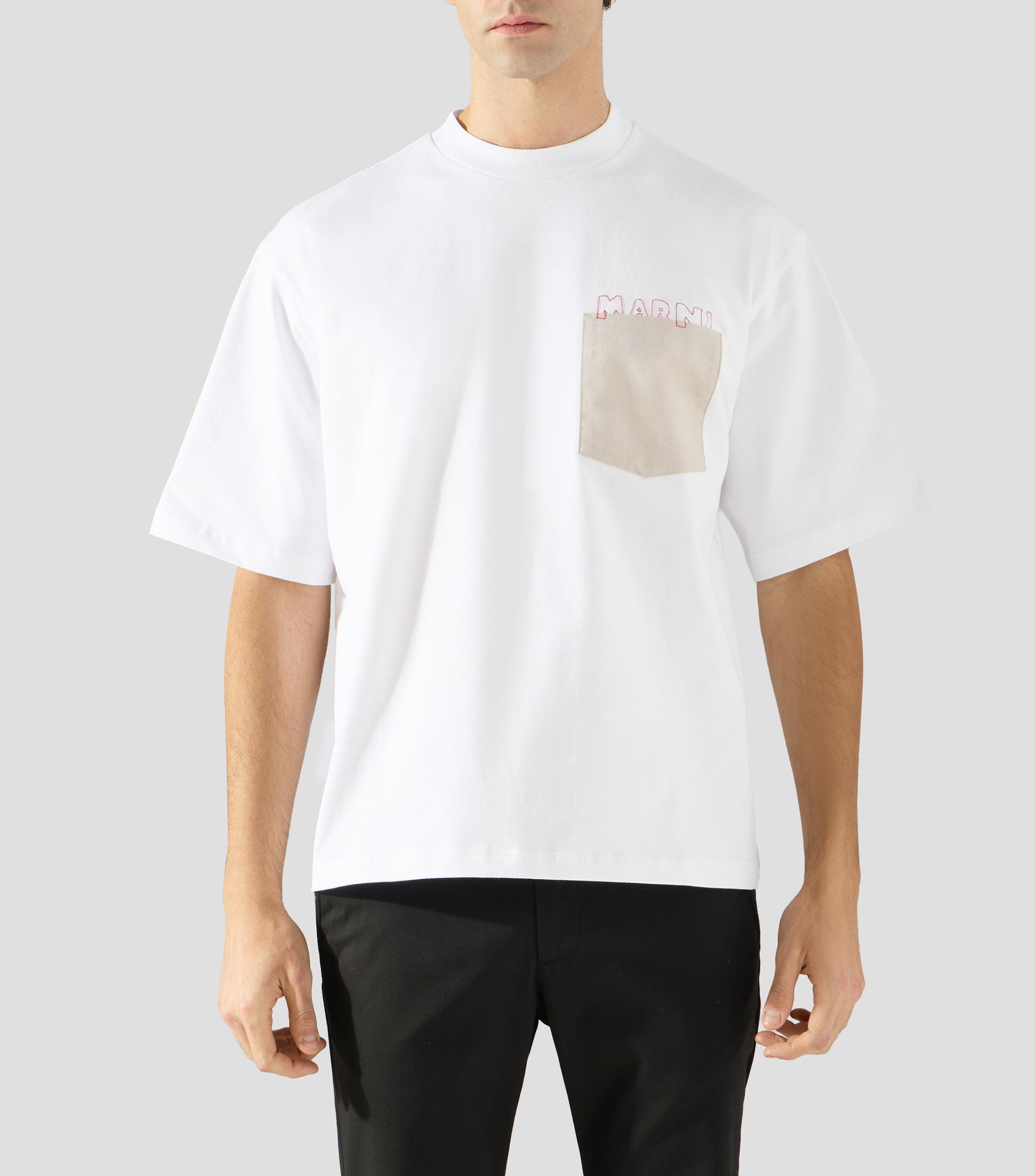 Playera de cuello redondo con manga corta lisa Hombre