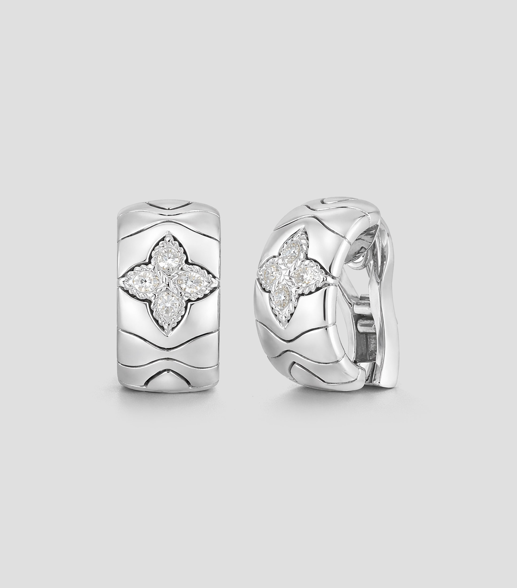 Aretes en oro blanco de 18 kilates con diamantes Royal Princess Mujer