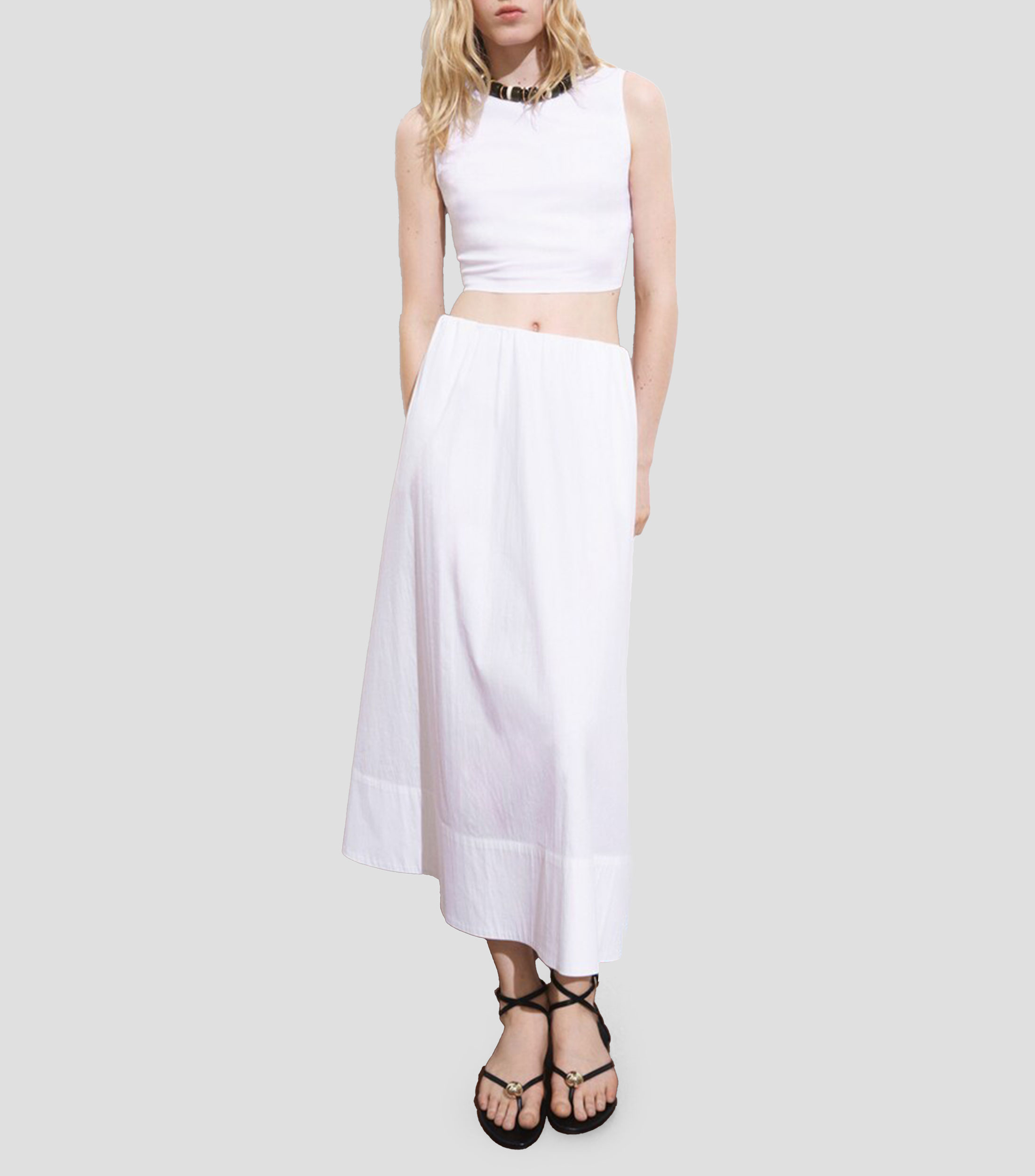 Blusa crop top sin mangas Mujer