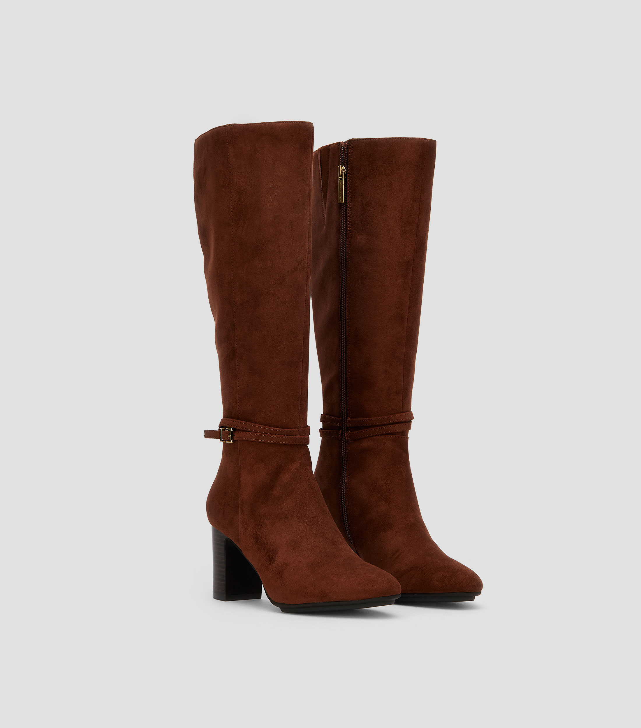 Botas largas con tacón ancho de 7 cm Mujer