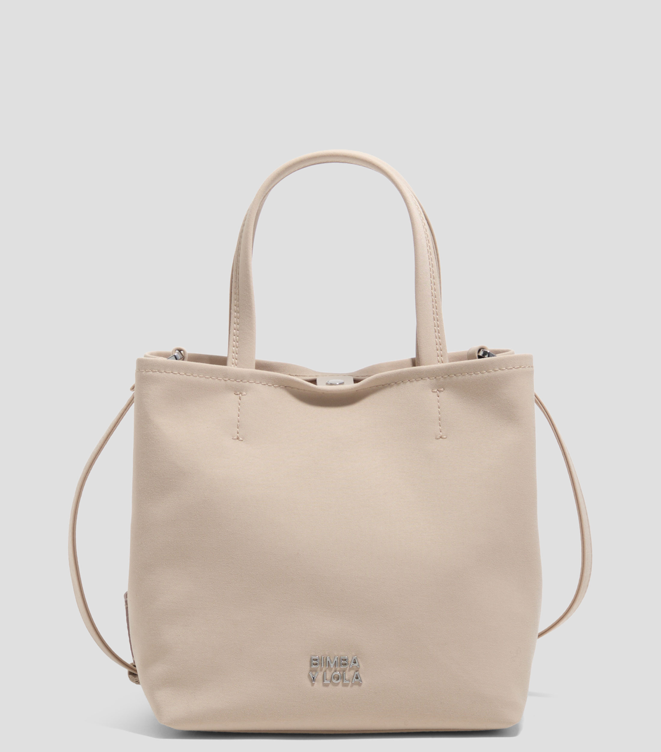 Bolso shopper mediano beige Mujer