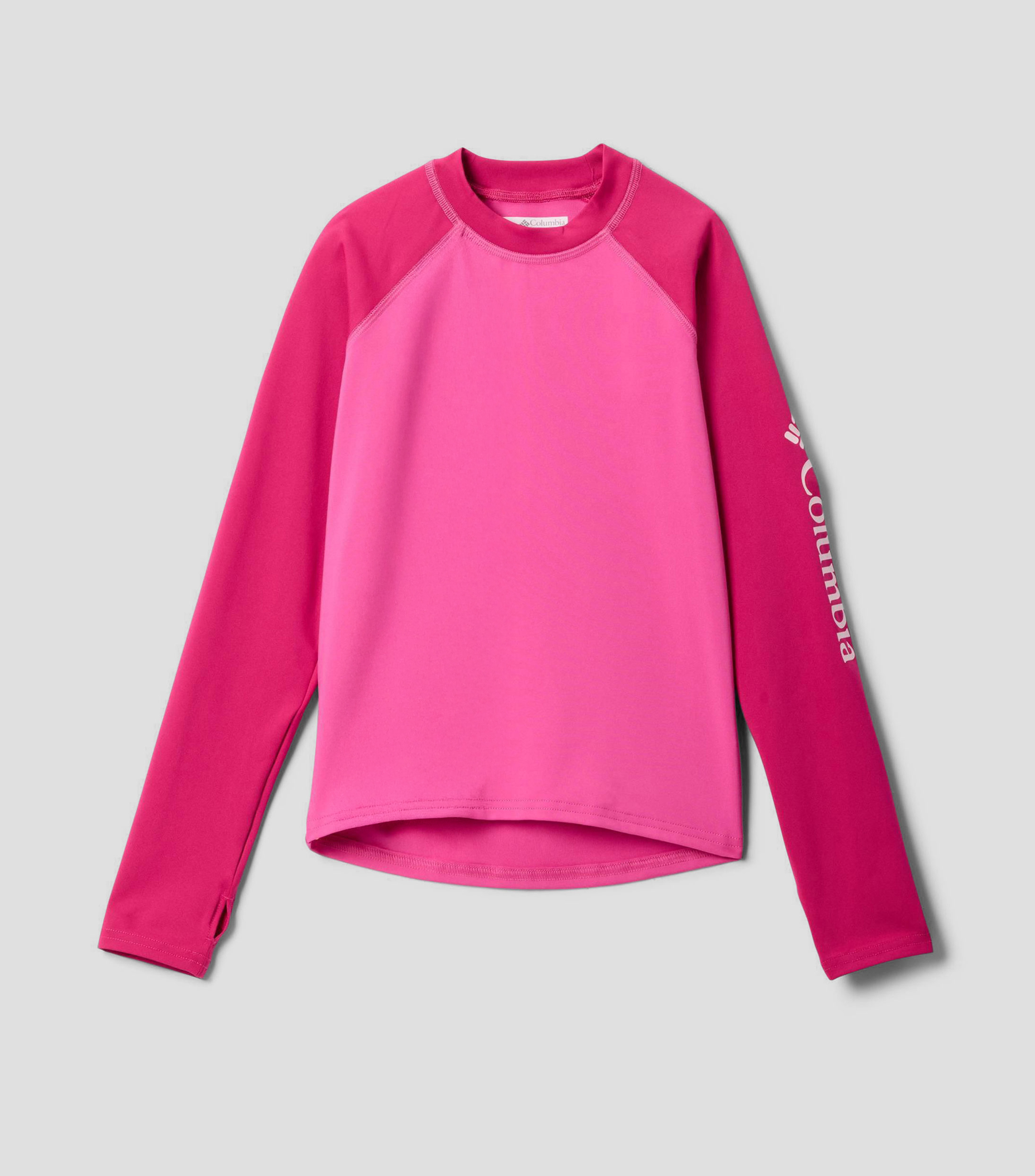 Playera de cuello redondo con manga larga lisa Niña