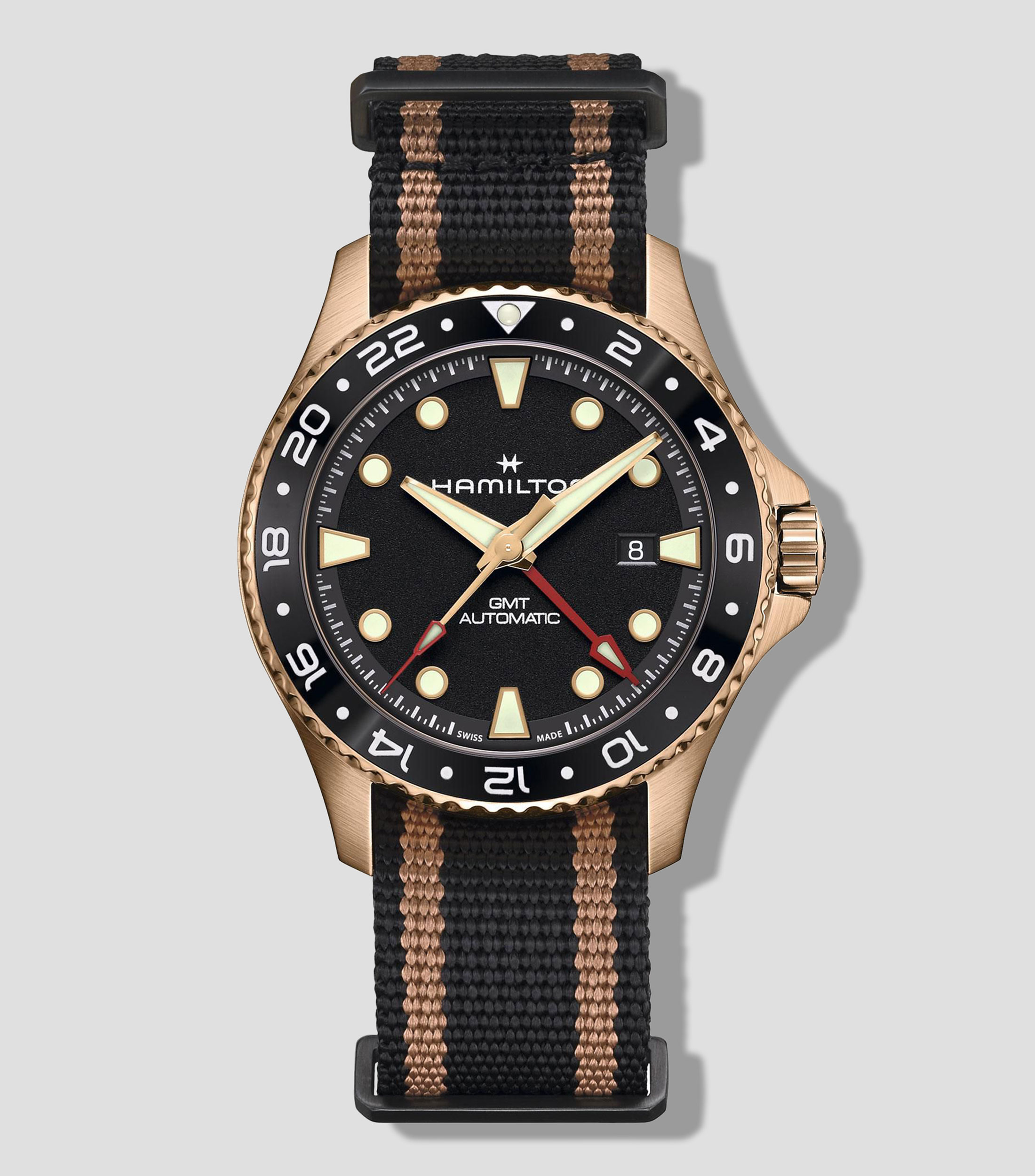 Reloj para hombre Khaki Navy Automatic GMT Deportivo Bronce