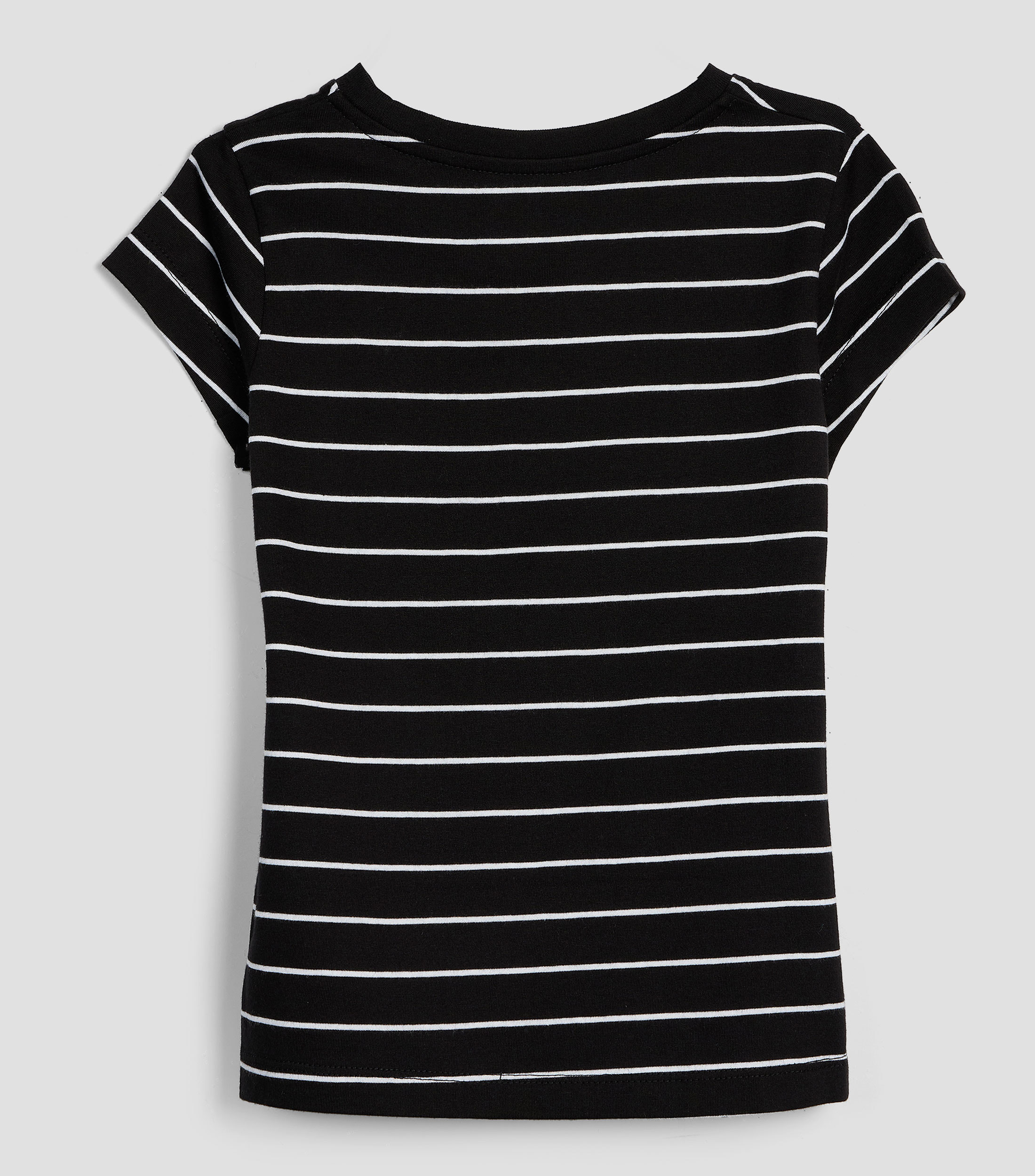 Playera cuello redondo manga corta de rayas Niña