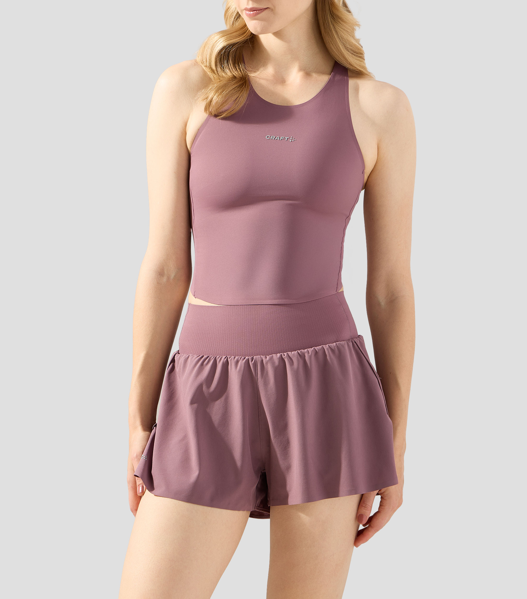 Tank para correr cuello redondo sin mangas liso Mujer