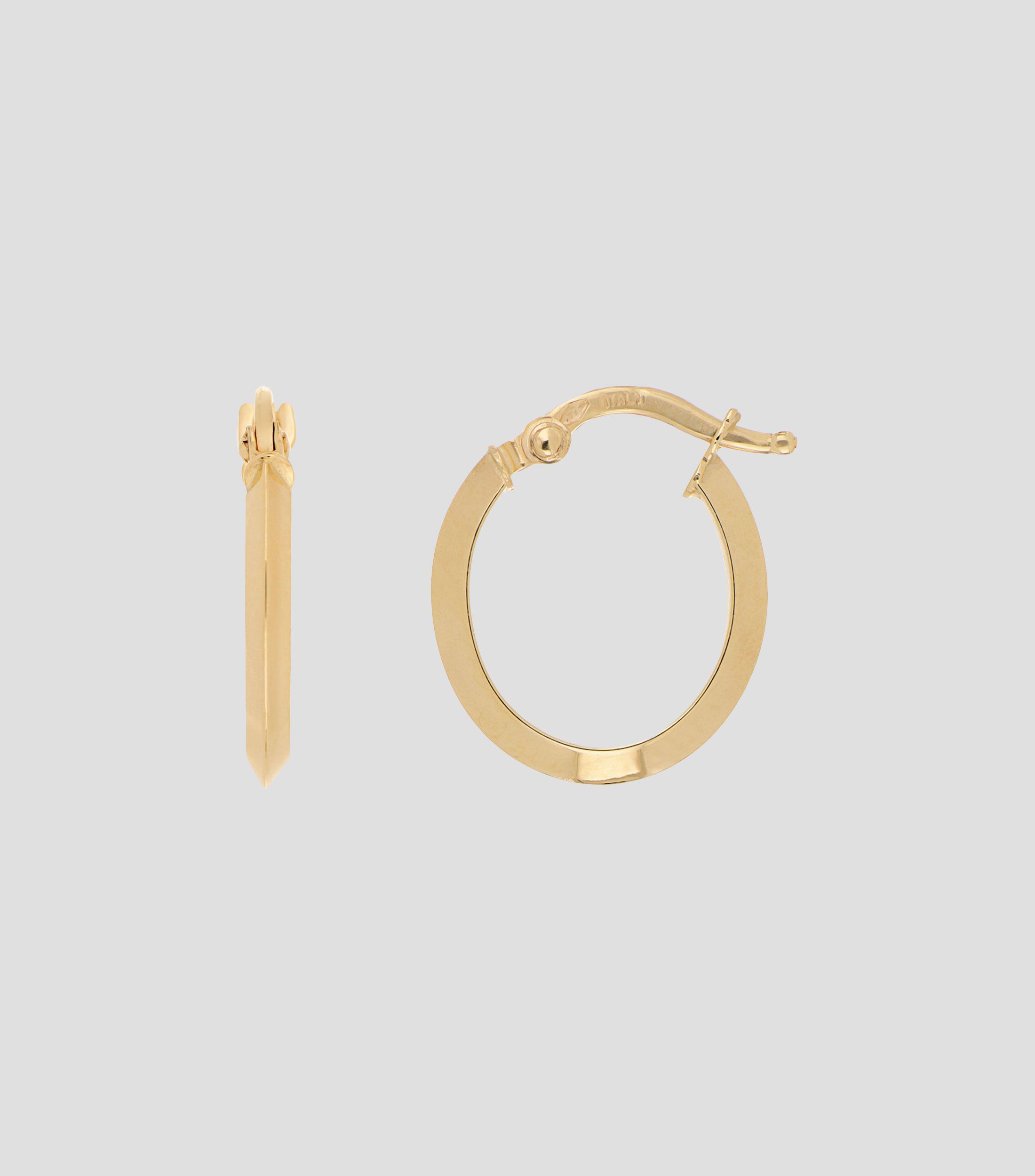 Arracadas en oro amarillo 14 Kilates ovaladas Mujer