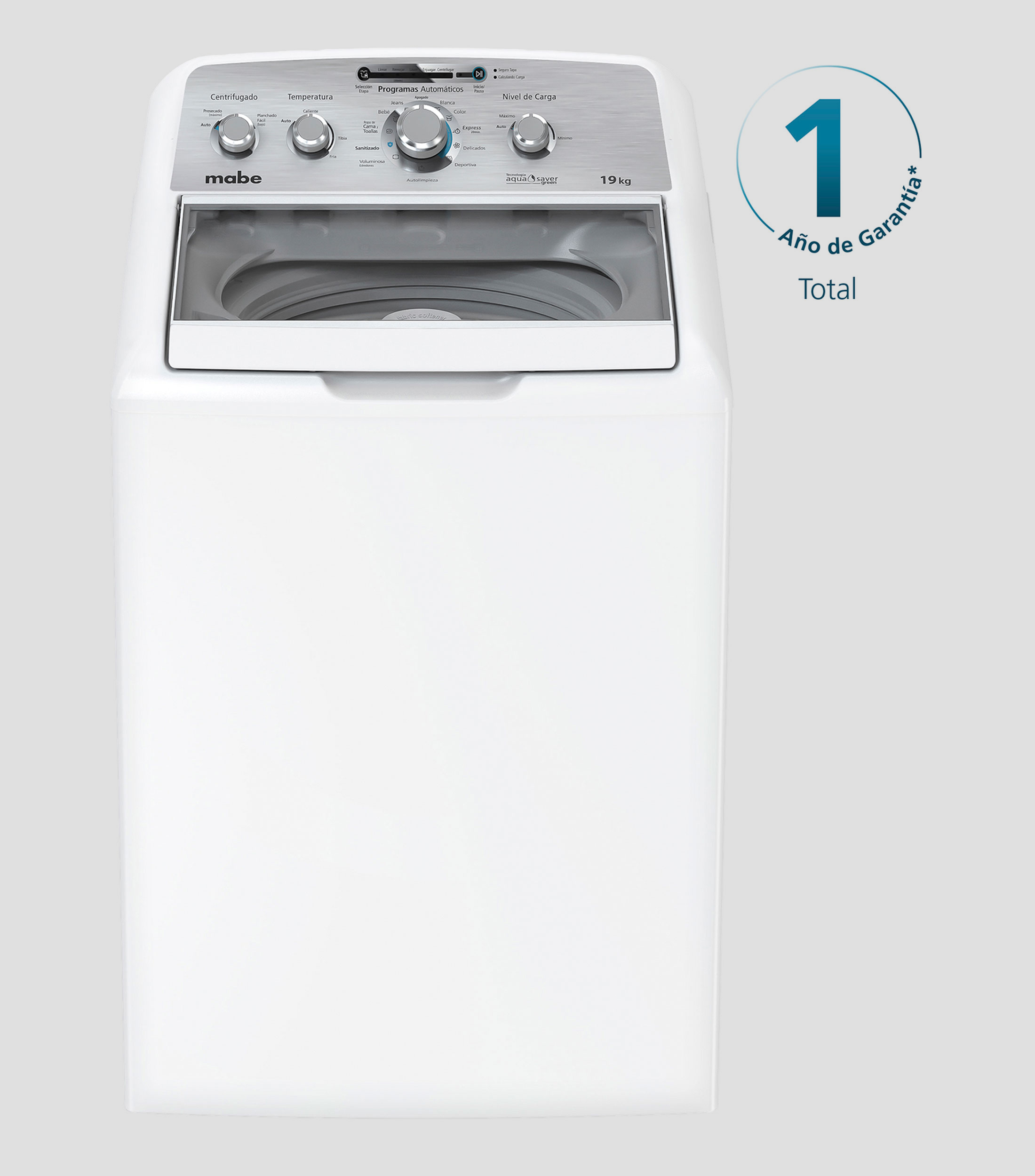 Lavadora automática 19 kg carga superior