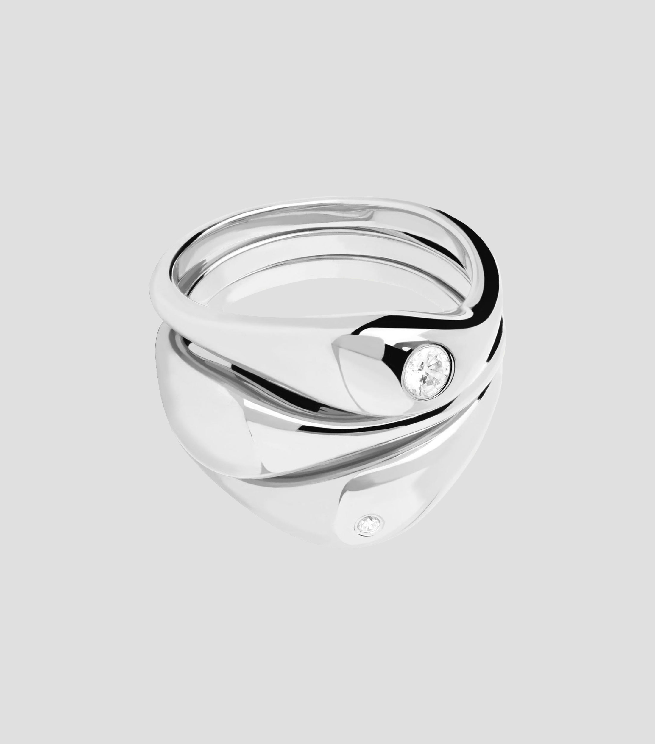 Set 3 anillos en plata .925 con circonias Essentials Mujer