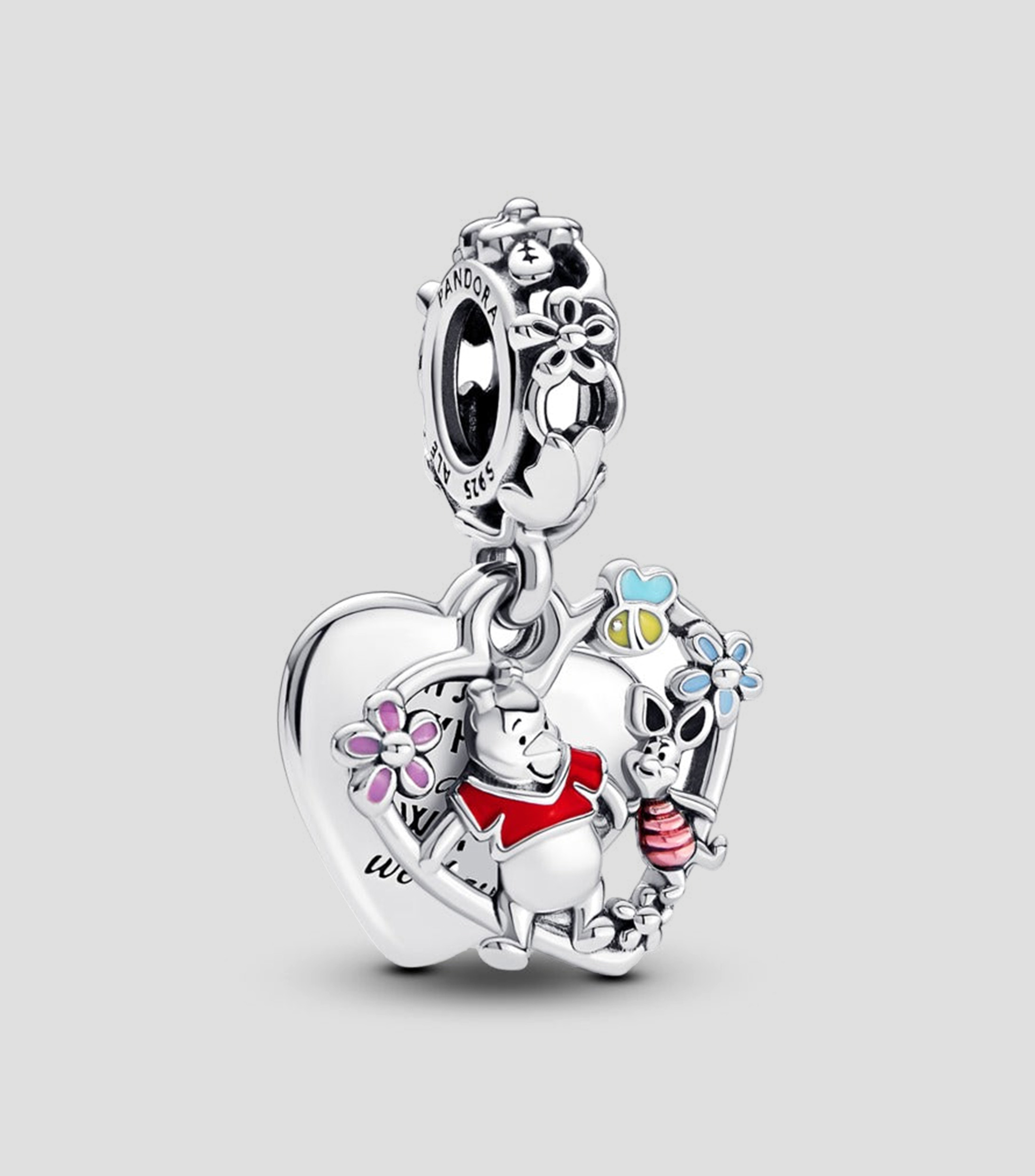 Charm en Plata Winnie the Pooh y Piglet Mujer