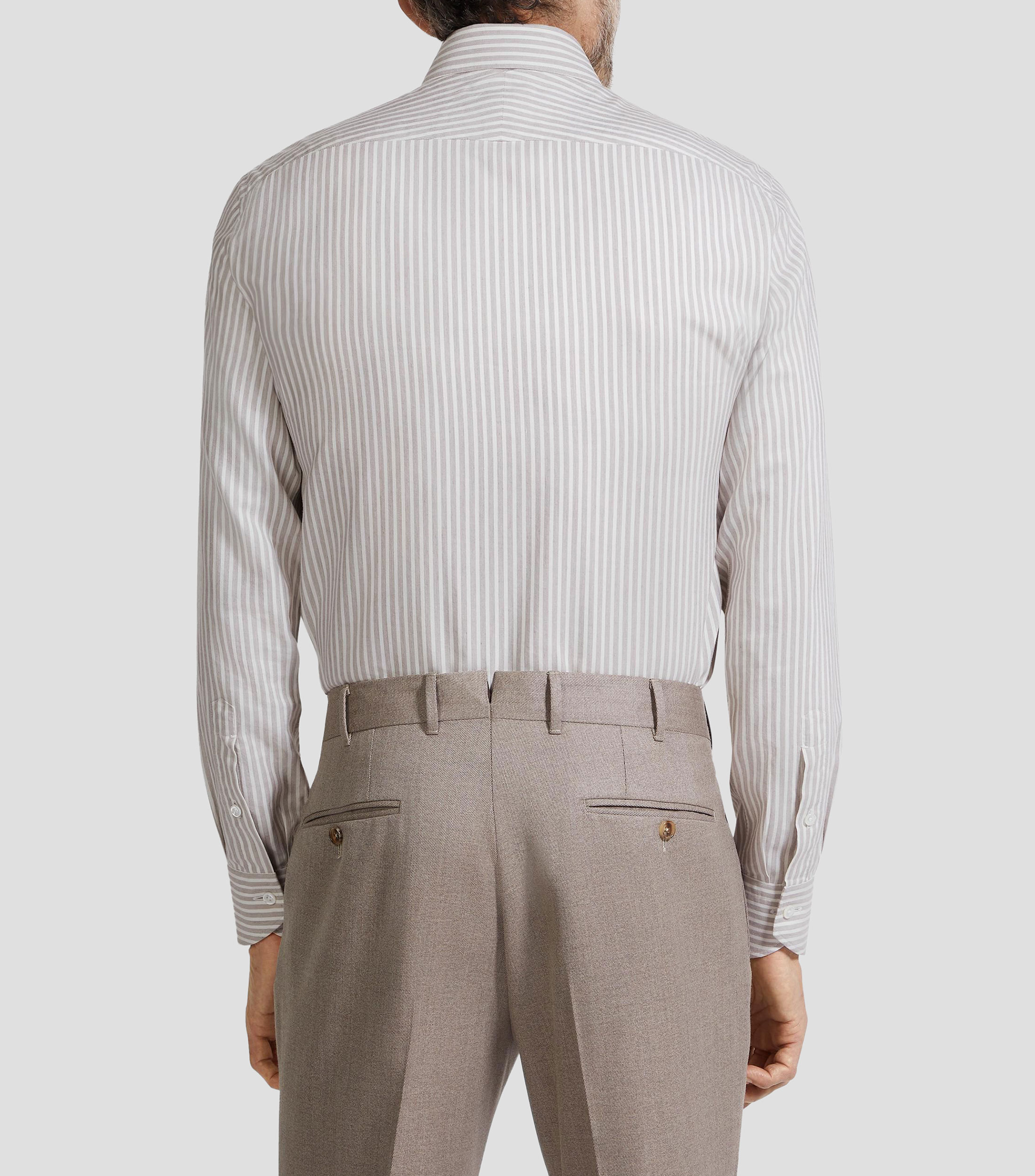 Camisa con rayas manga larga Hombre