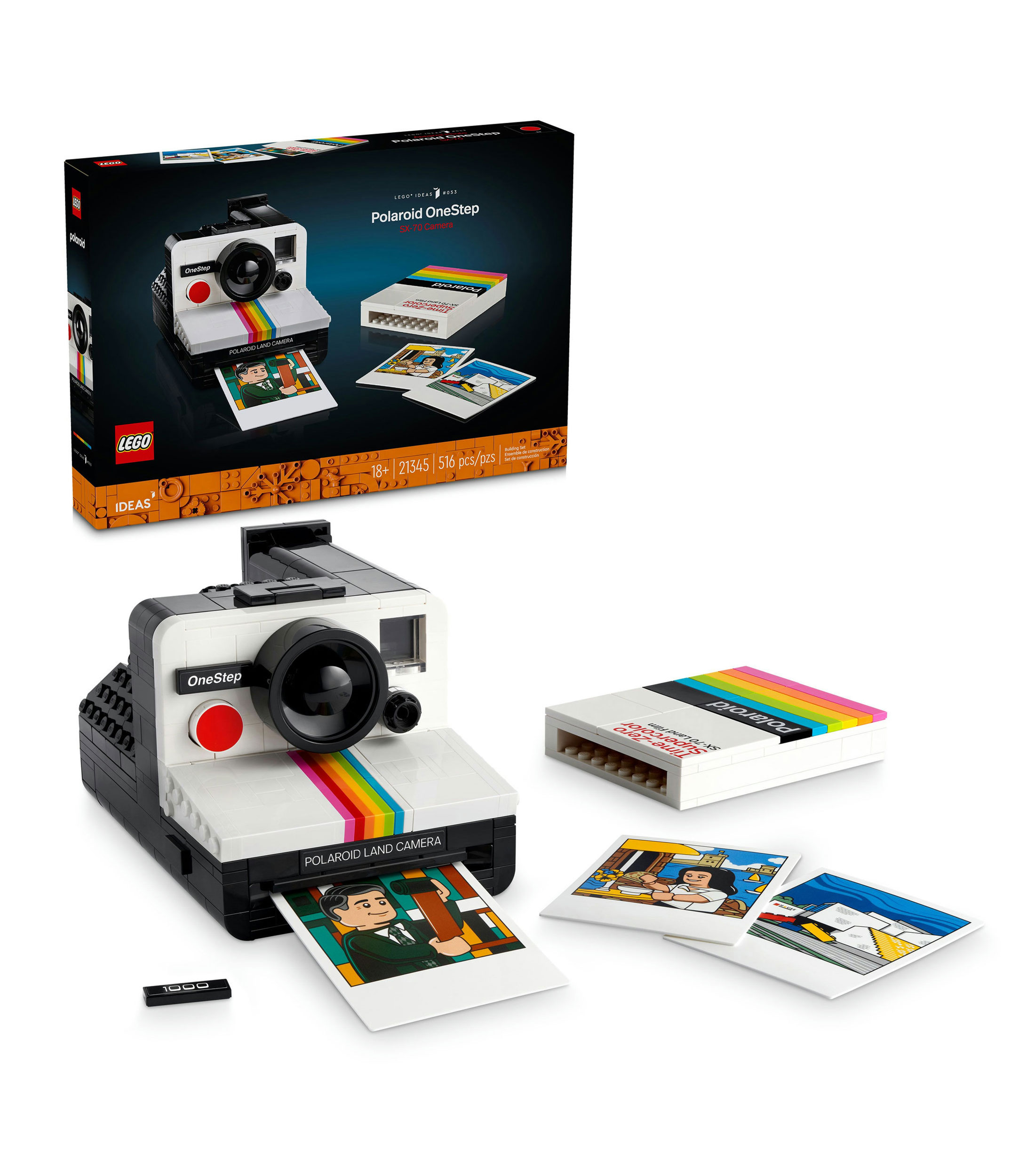 Lego Ideas Cámara Polaroid OneStep SX-70 de colección 21345