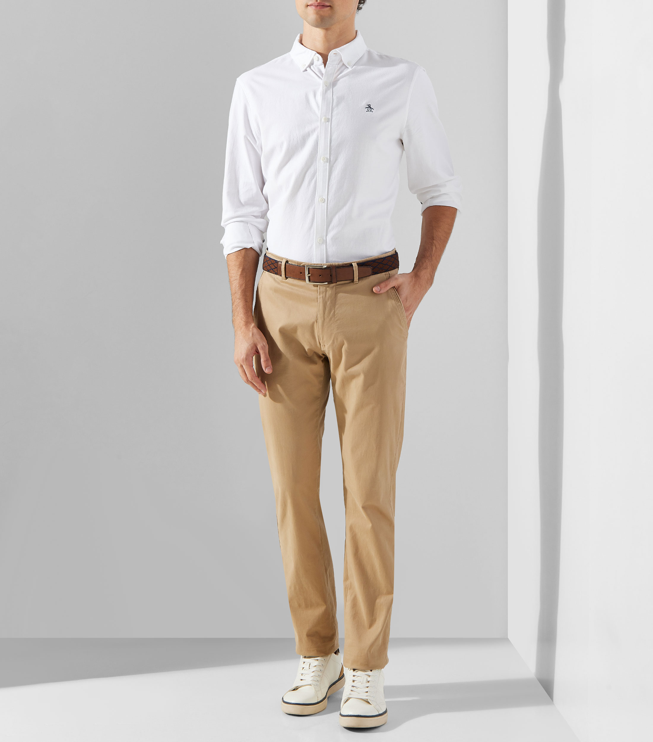 Camisa lisa manga larga Hombre