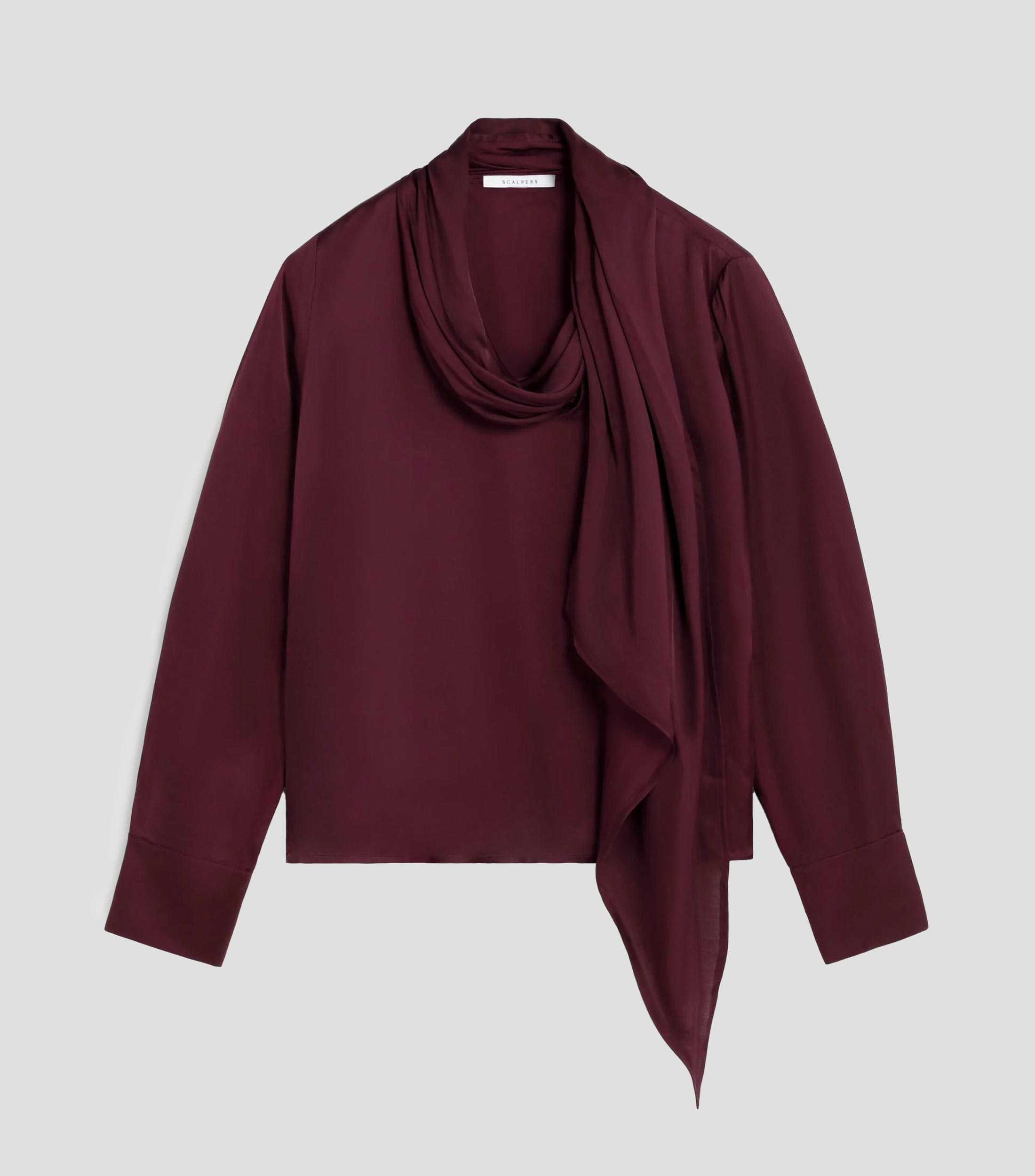 Blusa lisa manga larga Mujer