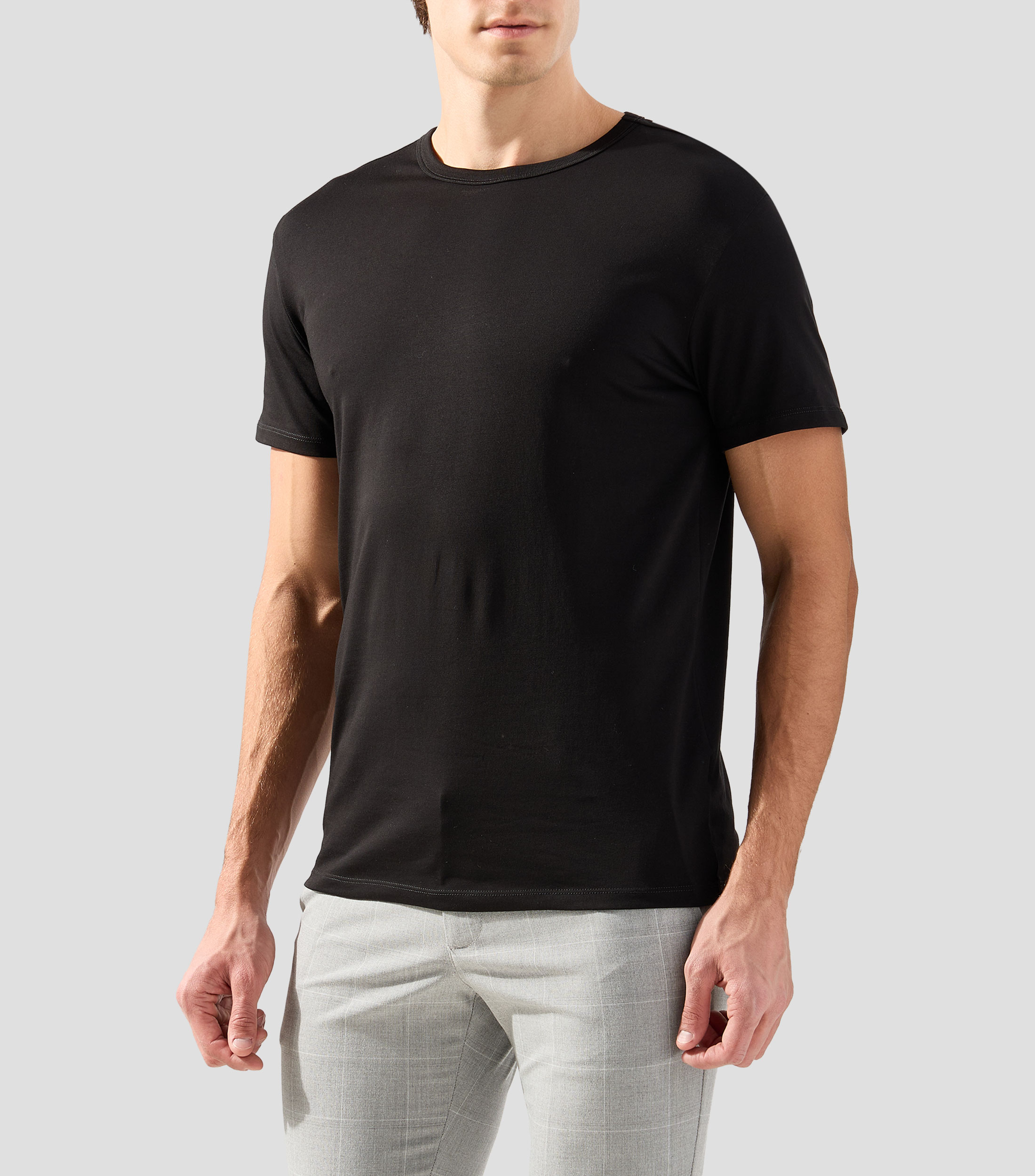 Playera cuello redondo manga corta lisa Hombre