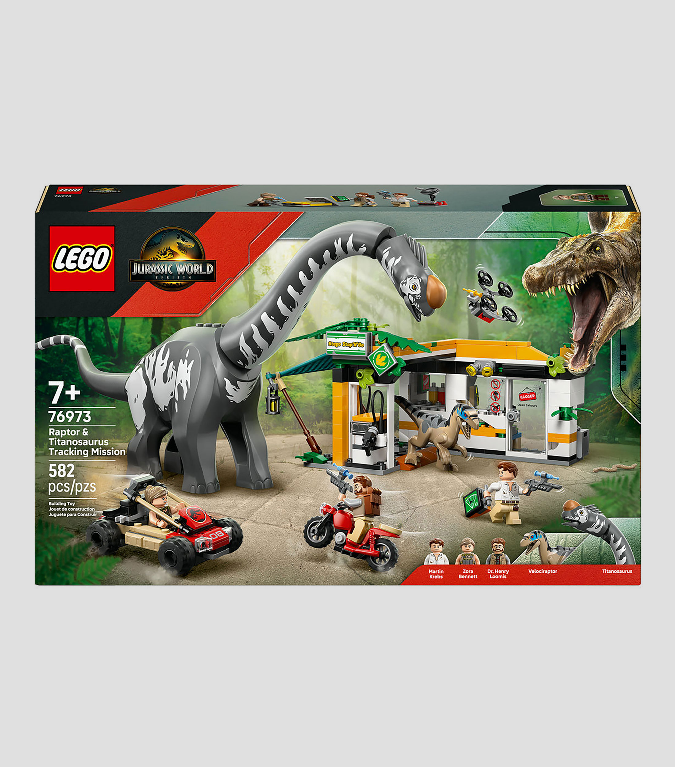 Lego Jurassic World Misión de Seguimiento Raptor y Titanosaurus 76973