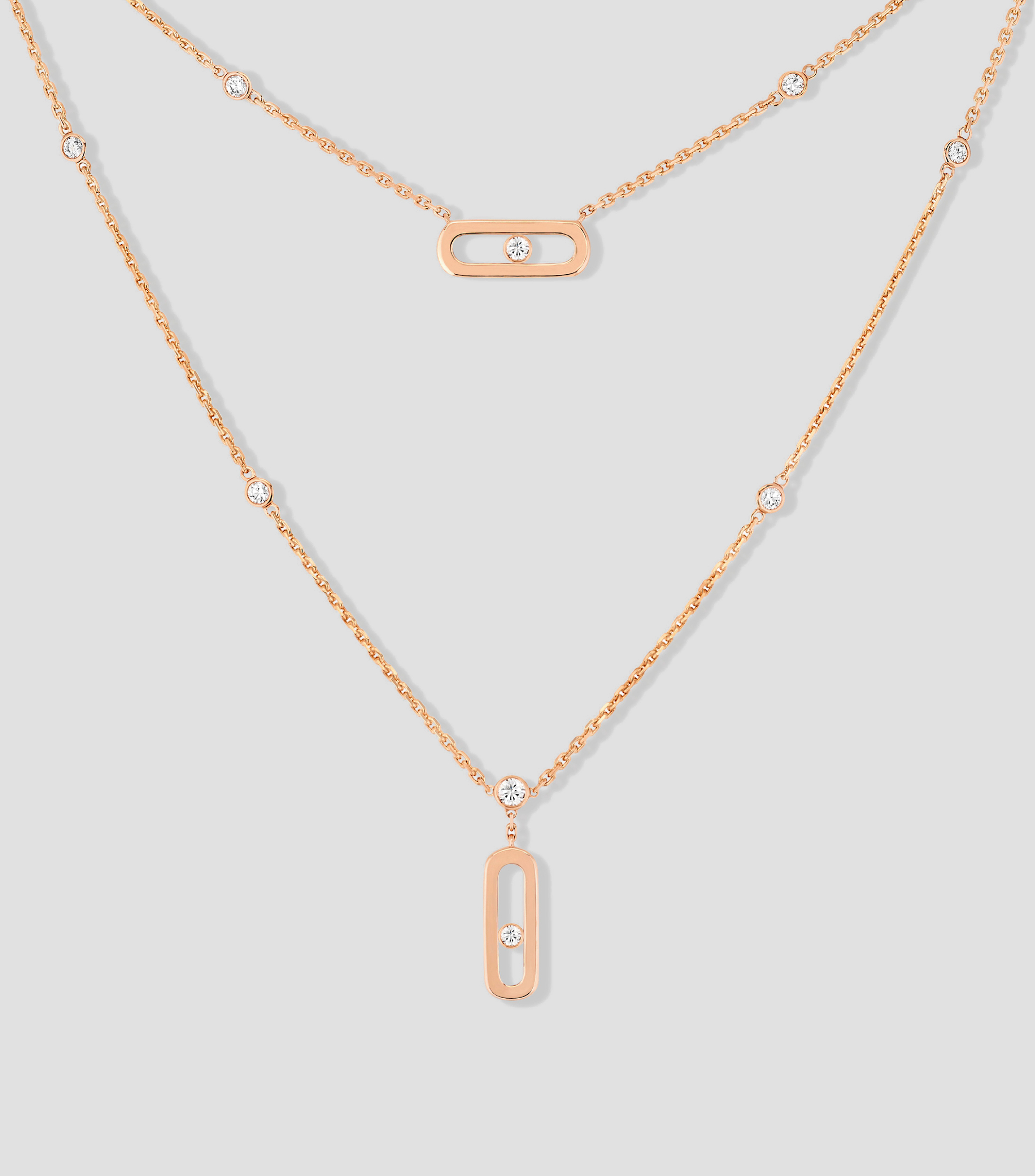 Collar Move Uno 2 rangs classique en oro rosa de 18 Kts Mujer