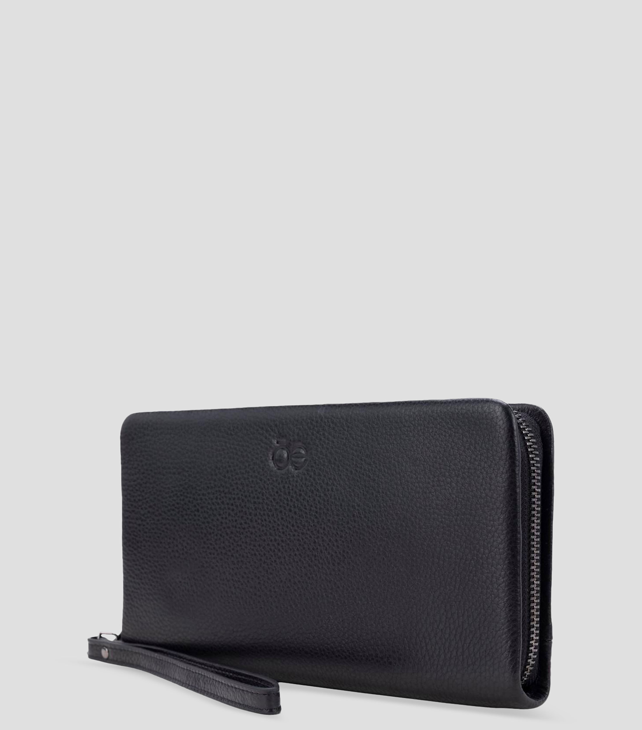 Cartera negro en piel lisa Hombre