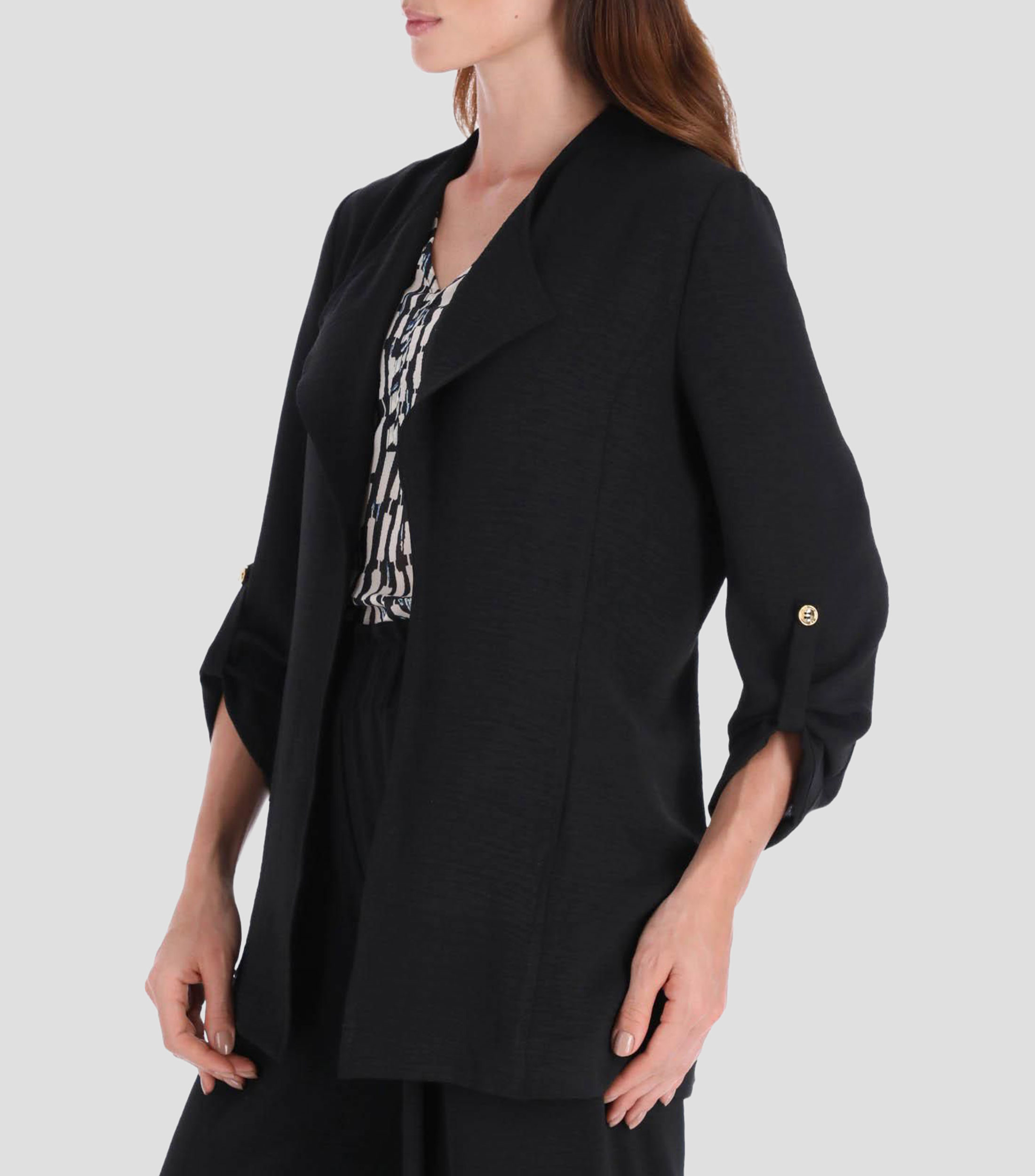 Saco línea Petite liso Mujer