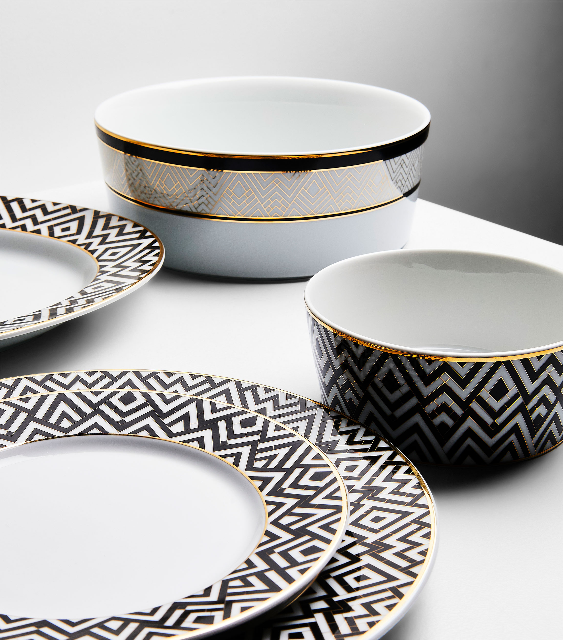Bowl para cereal Art Deco con grecas