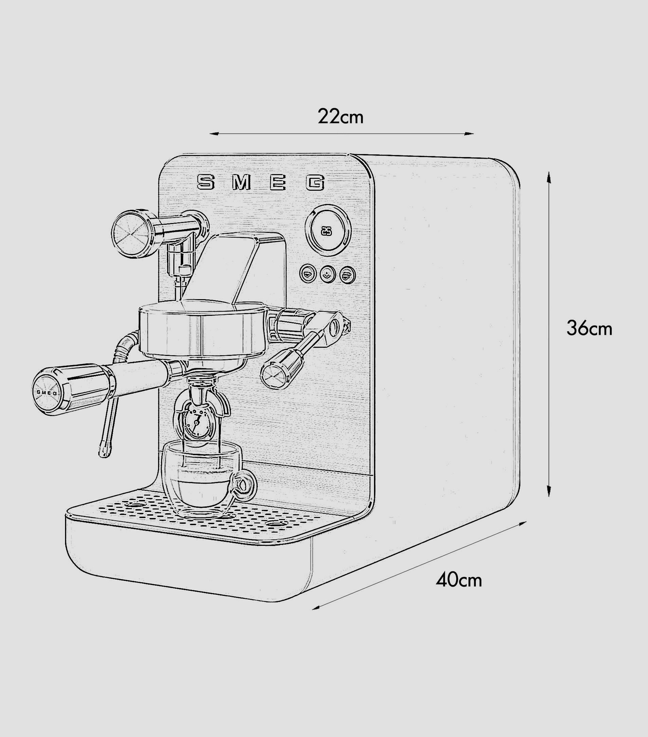 Cafetera manual Pro EMC02BLMUS para 12 tazas en acero inoxidable