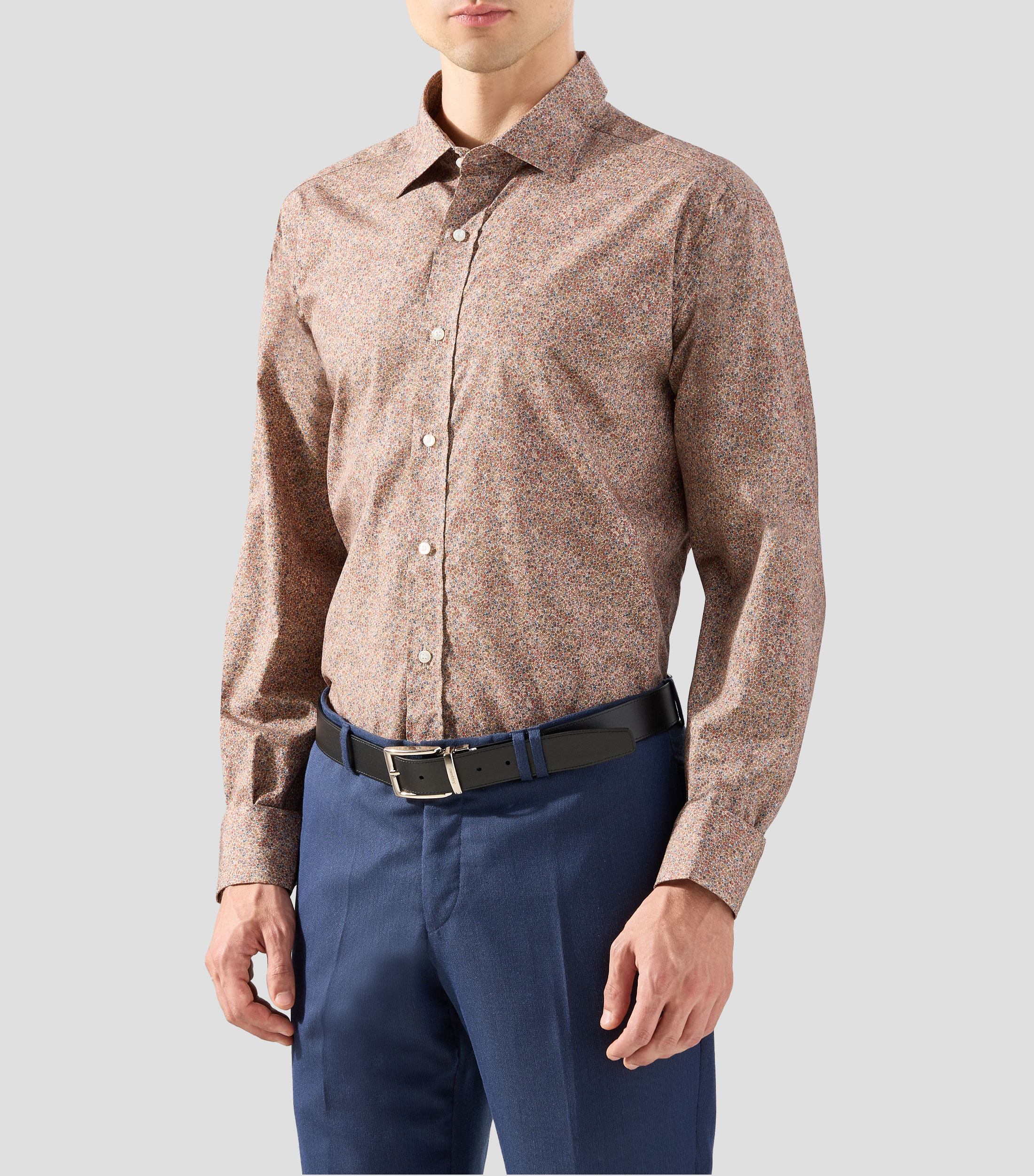 Camisa estampada manga larga Hombre