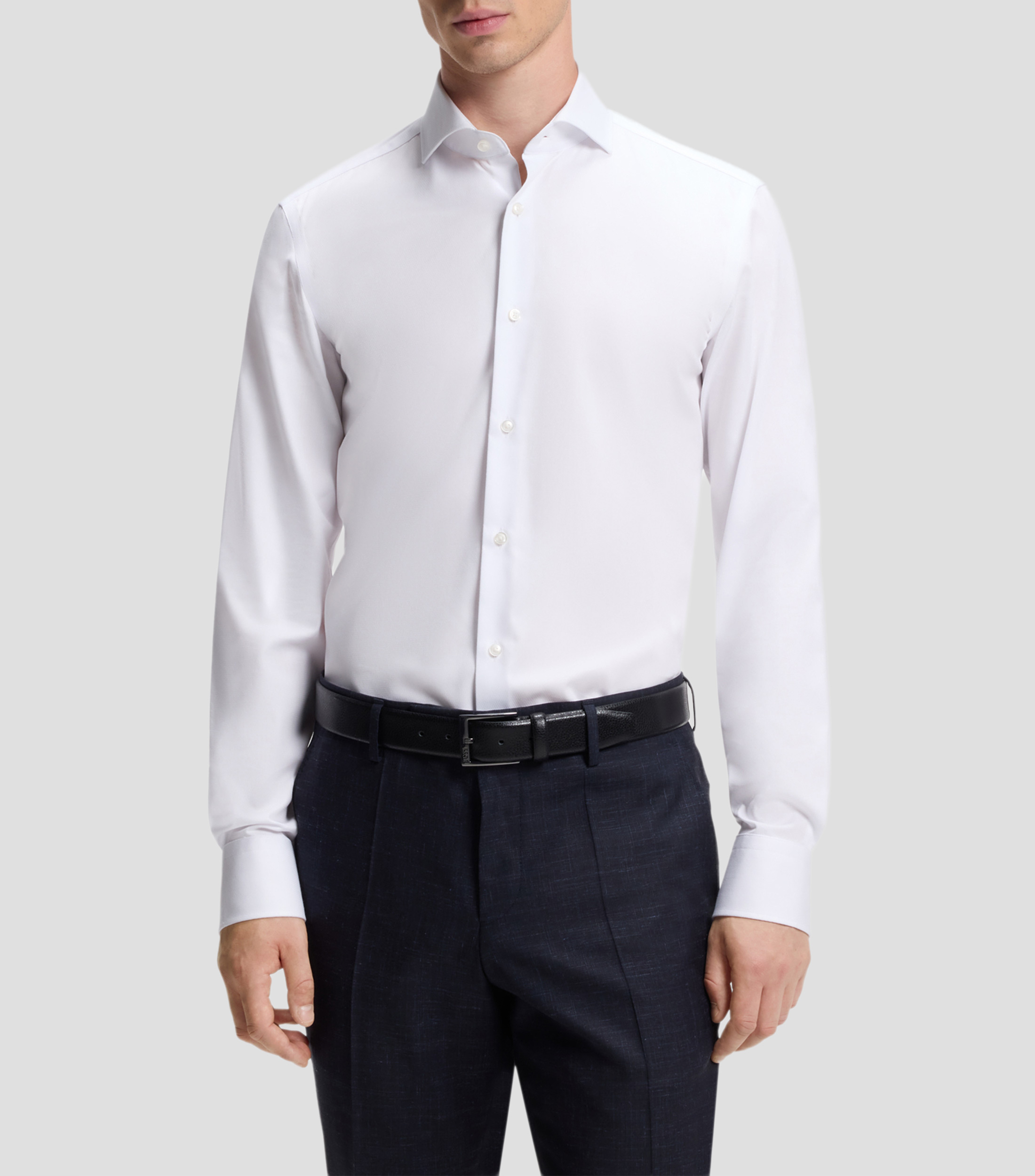 Camisa slim fit de algodón resistente a las arrugas Hombre