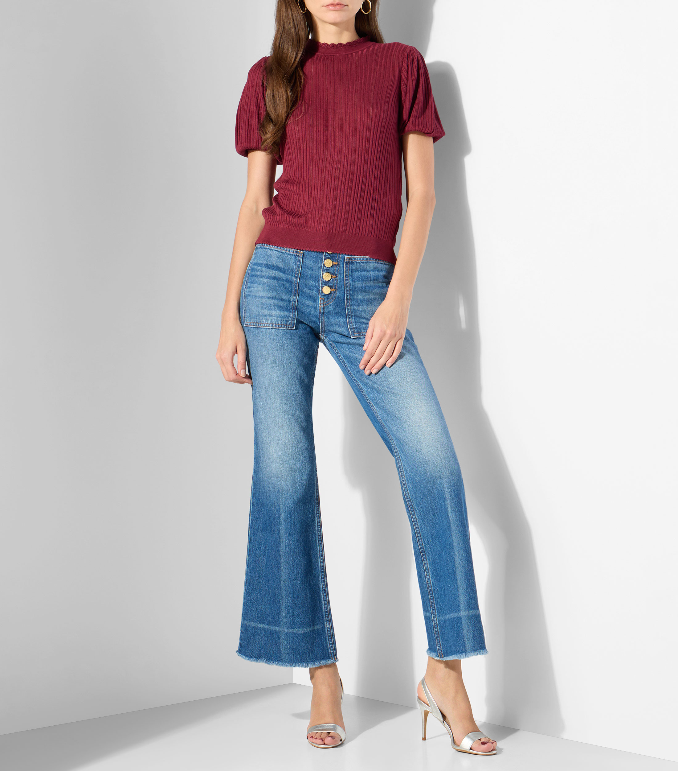 Top liso manga corta Mujer