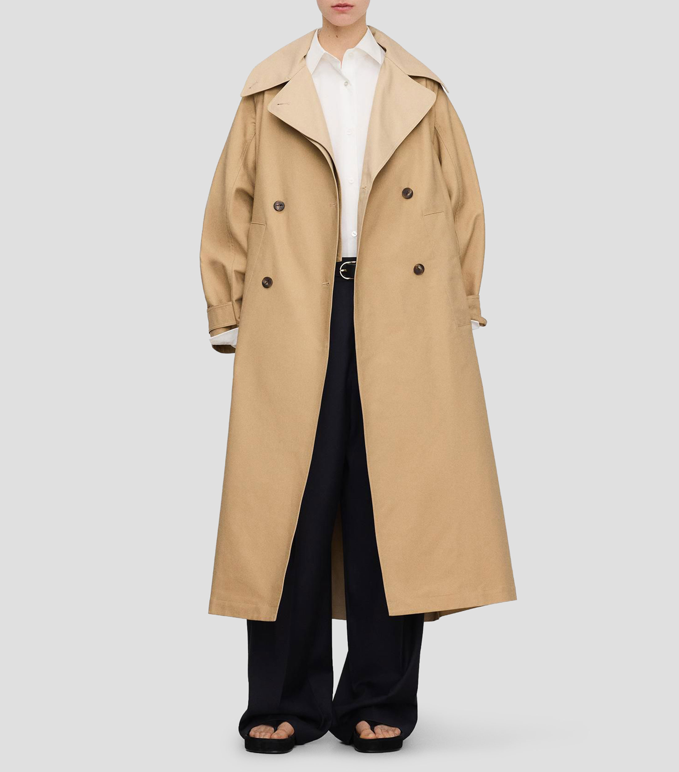 Abrigo largo con botones Mujer