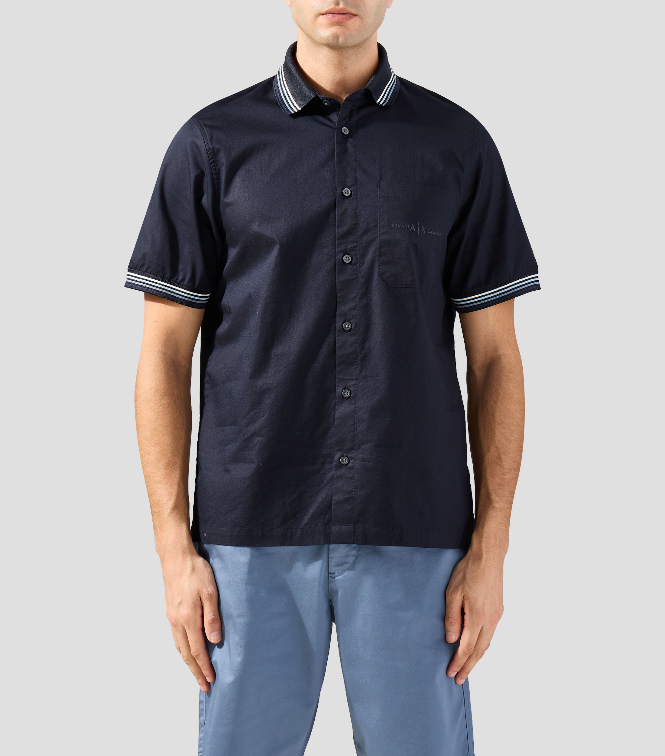 Camisa lisa manga corta Hombre