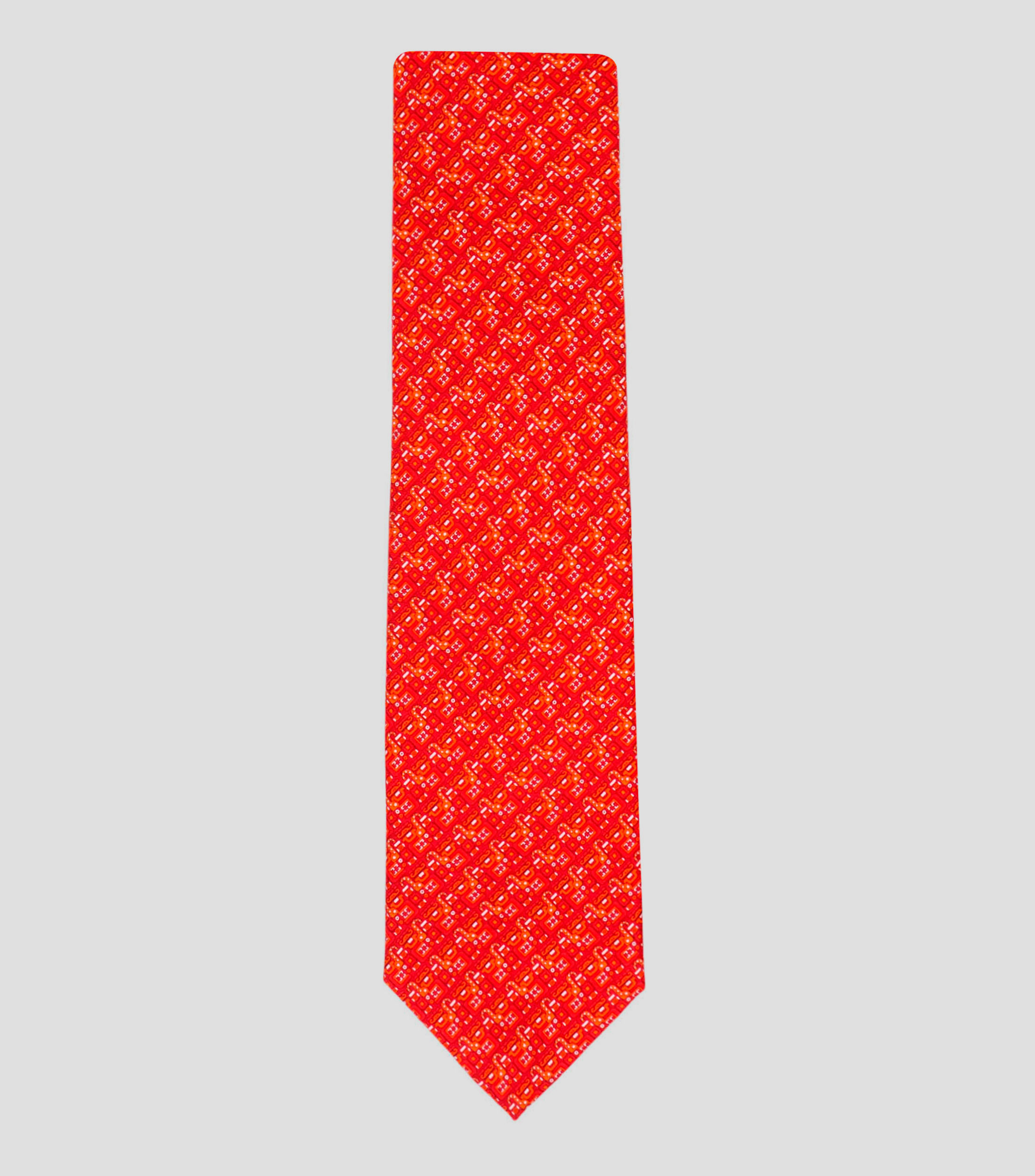 Corbata ancha de seda rojo con microdiseño