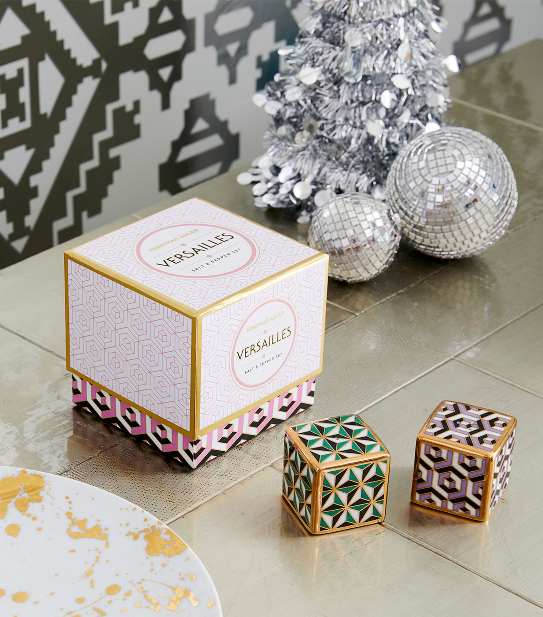 Set 2 piezas de salero y pimentero Versailles multicolor