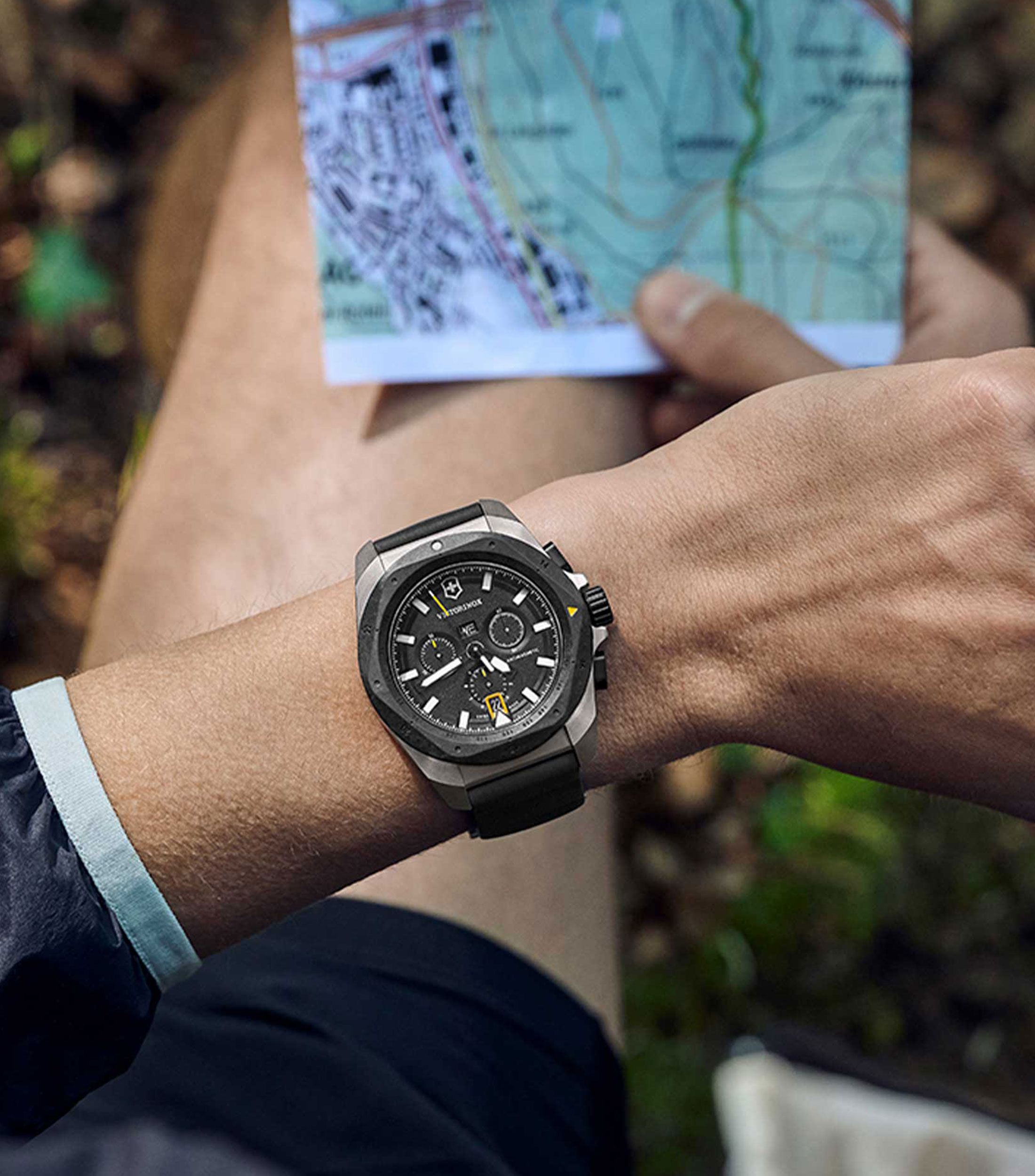 Reloj para Hombre Inox Casual Negro, Plateado