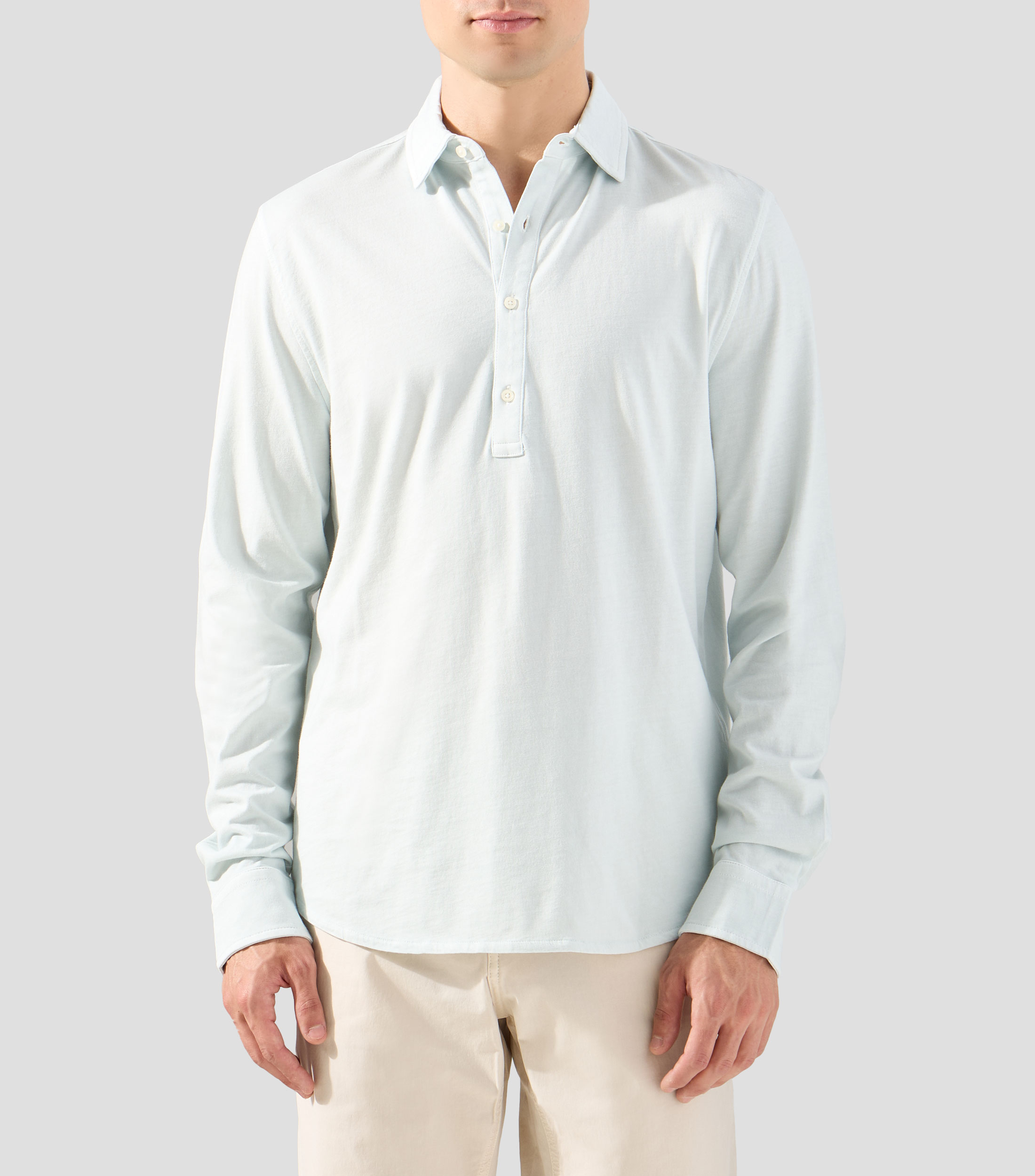 Camisa lisa manga larga Hombre