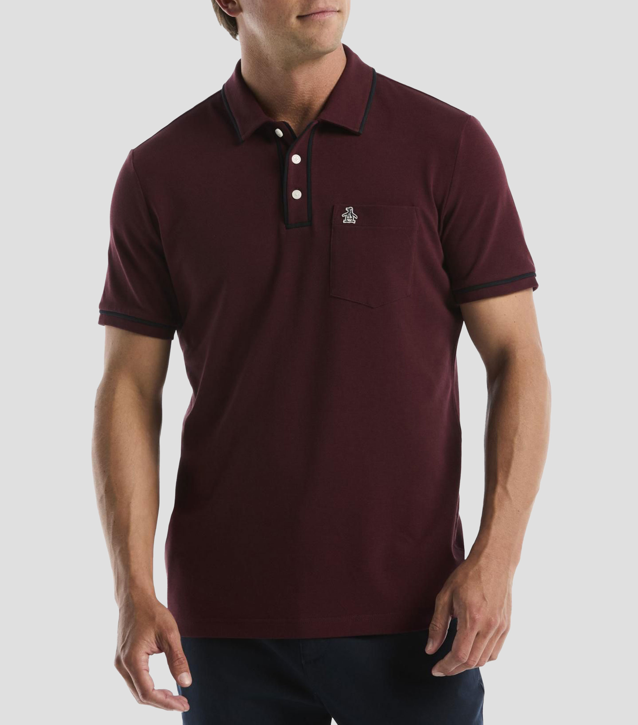 Playera tipo polo manga corta lisa Hombre