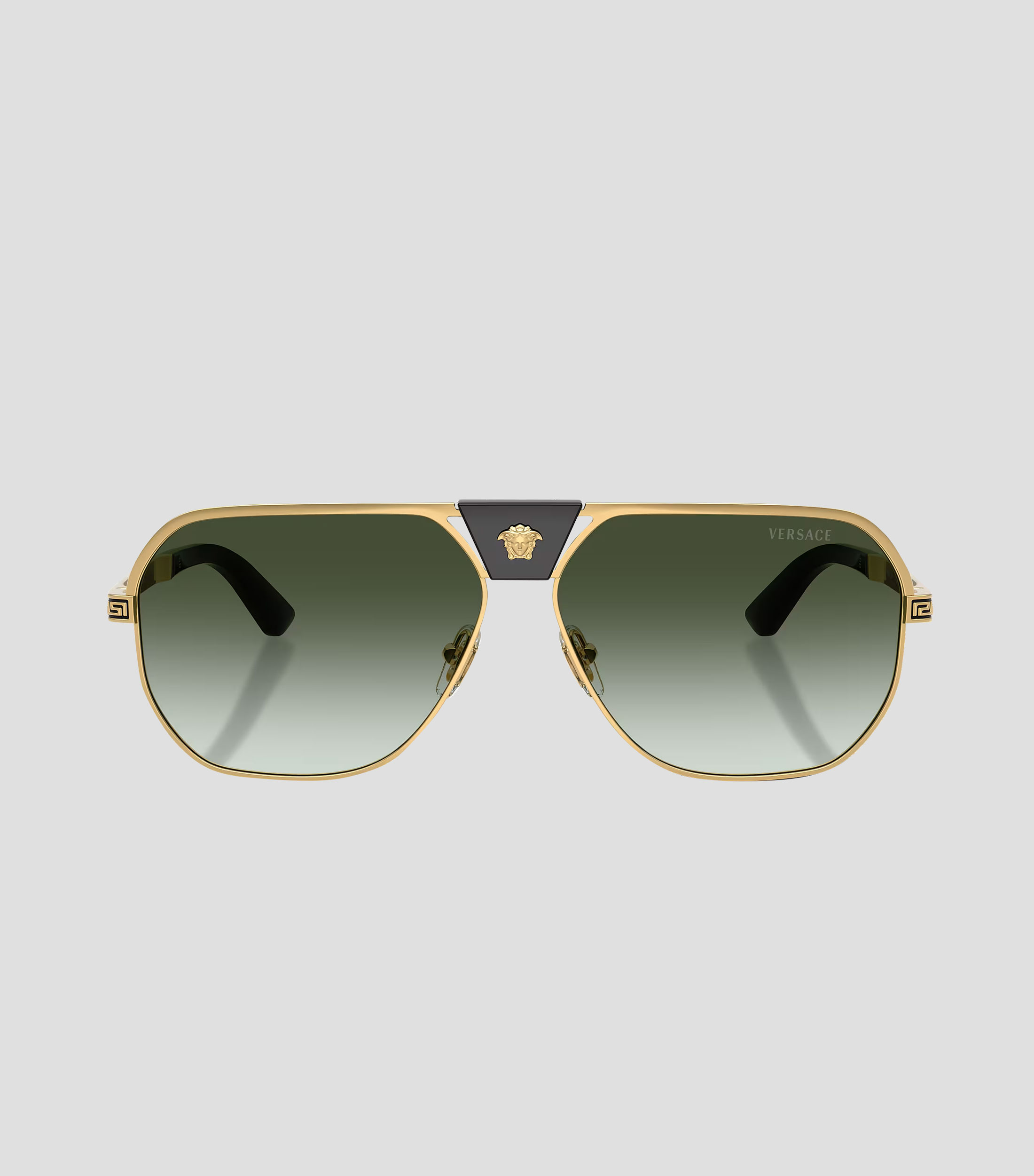Lentes de sol cuadrados dorados Hombre