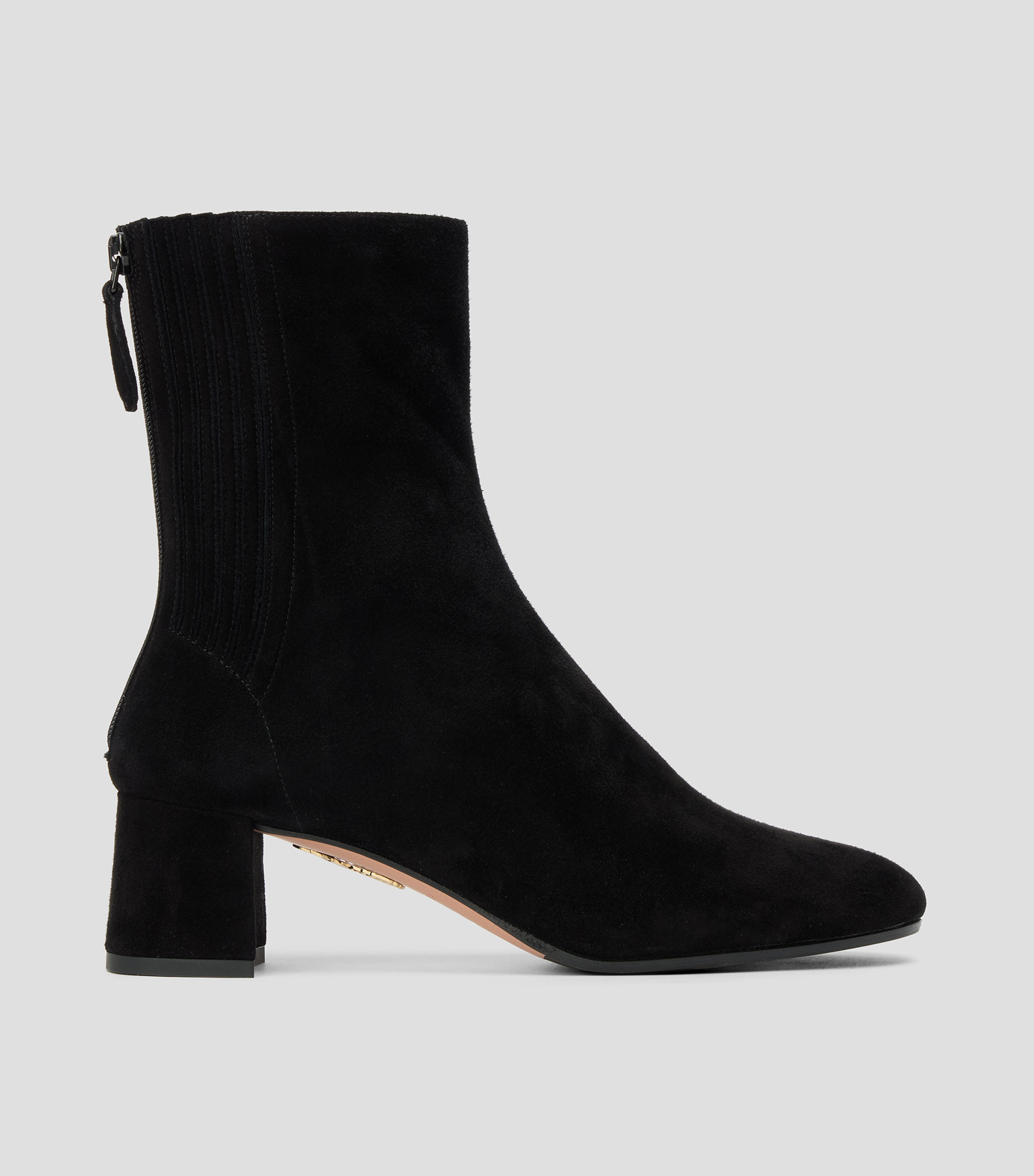 Botines con tacón bajo media luna Mujer