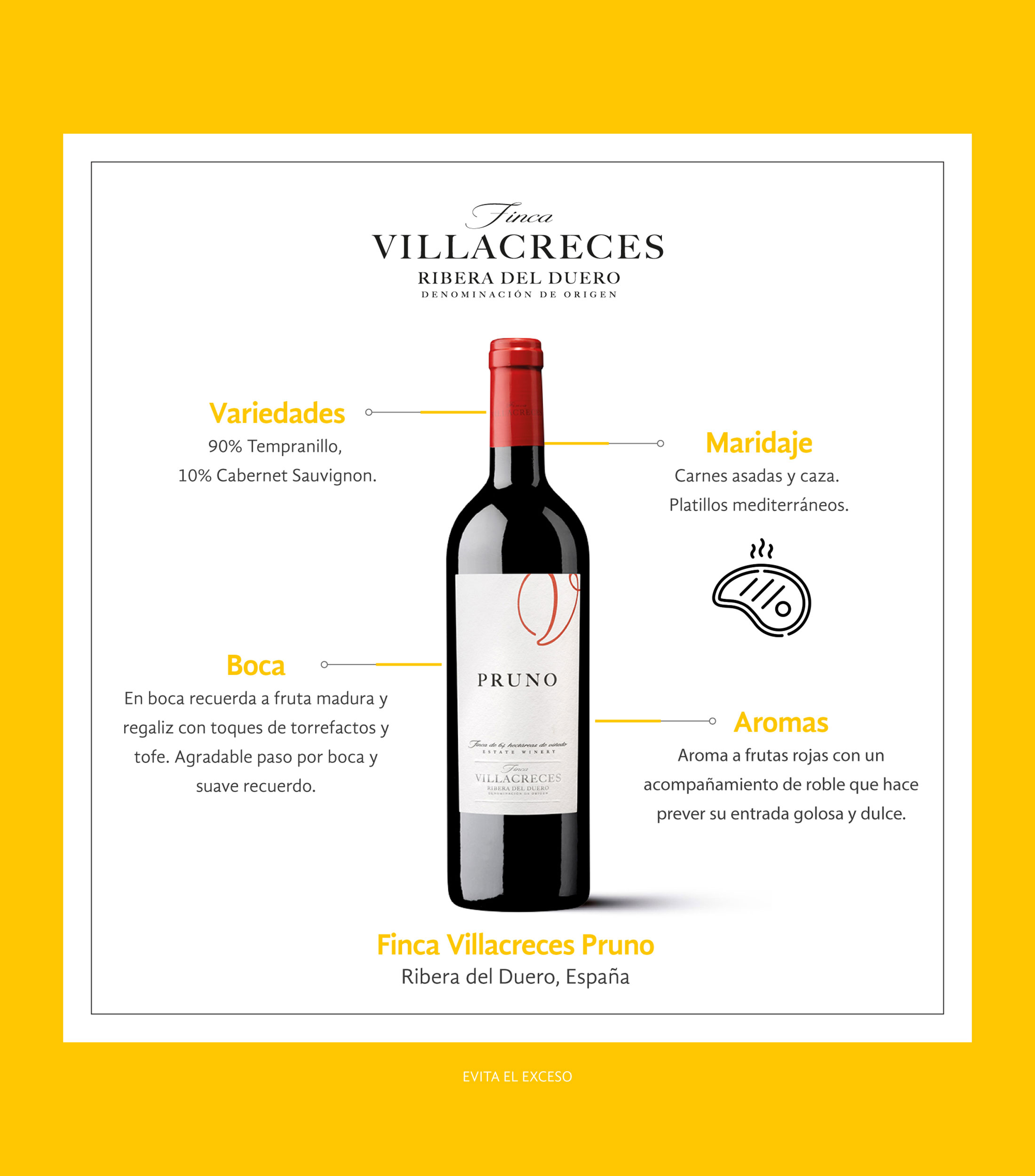 Vino Tinto Pruno, España, 750 ml