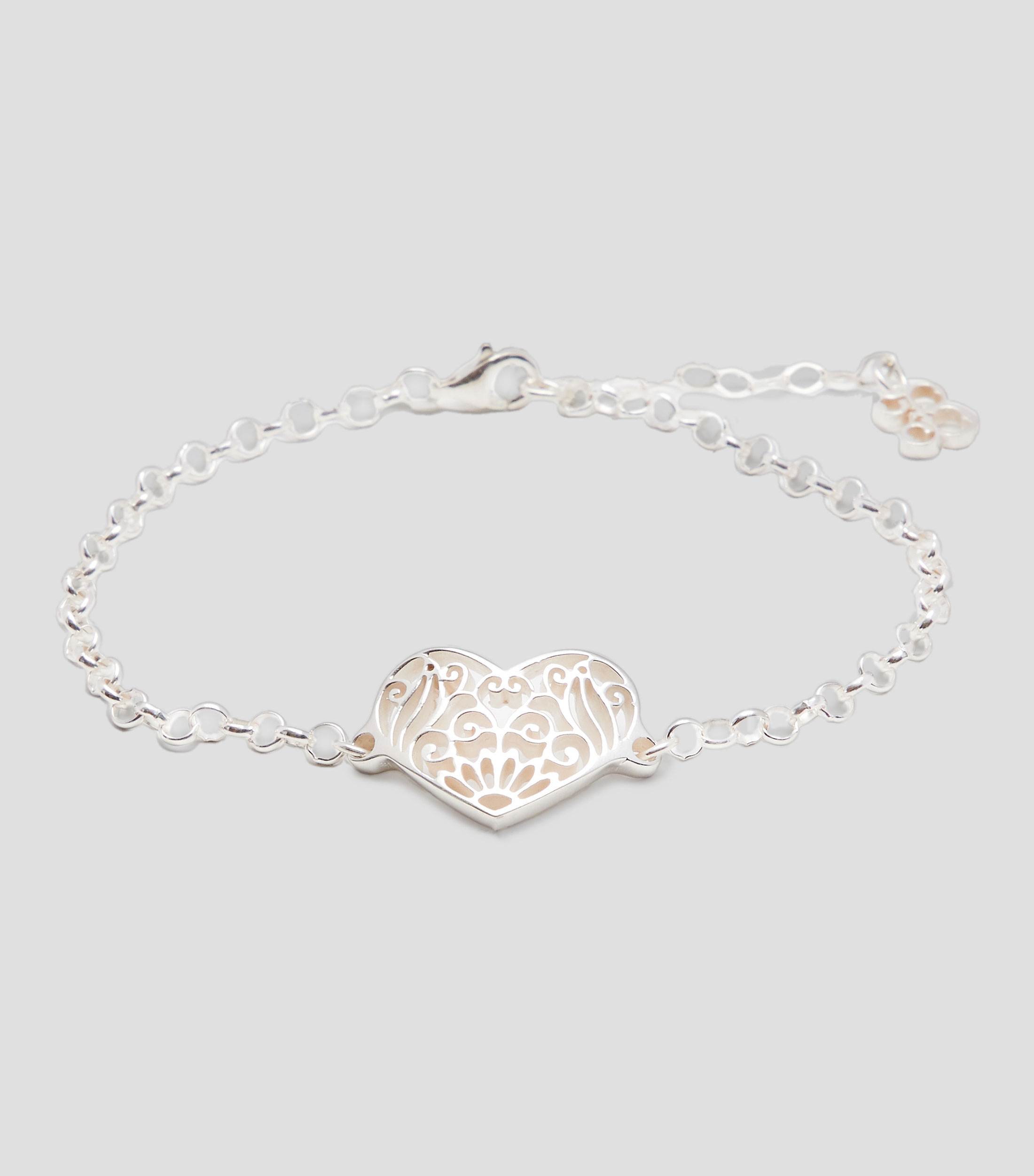 Pulsera corazon en plata .925 Mujer
