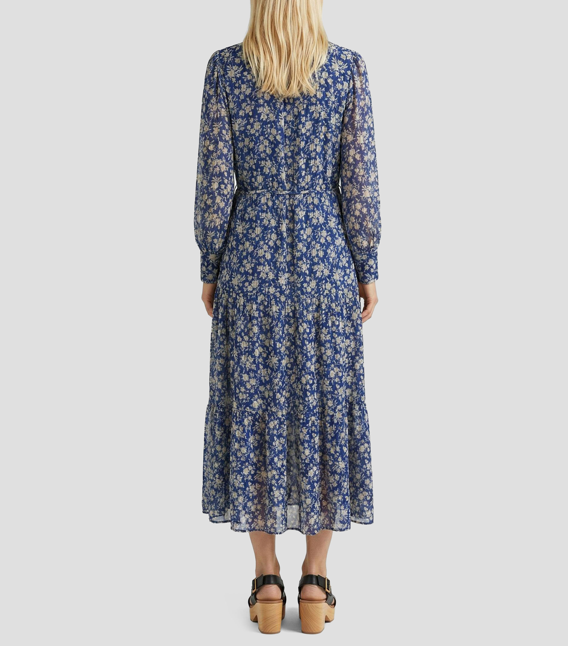 Vestido largo manga larga estampado Mujer