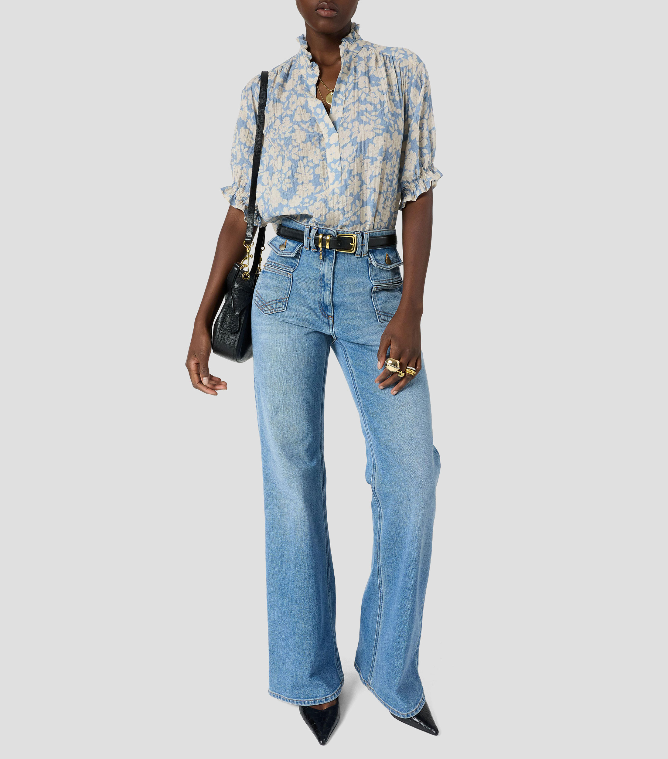 Blusa fantasía manga corta Mujer