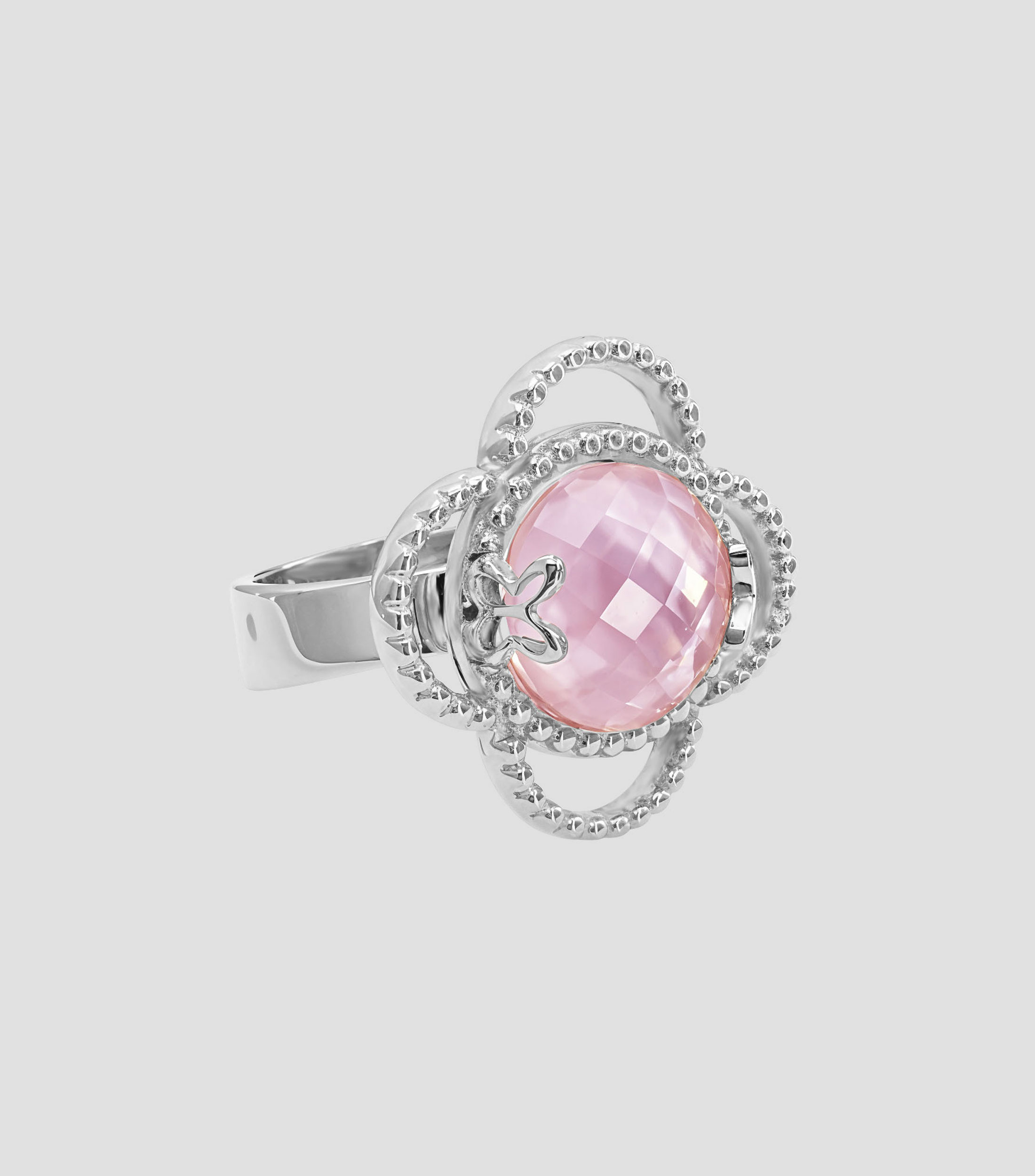 Anillo en Plata .925 Rosé con Cristal Mop Mujer