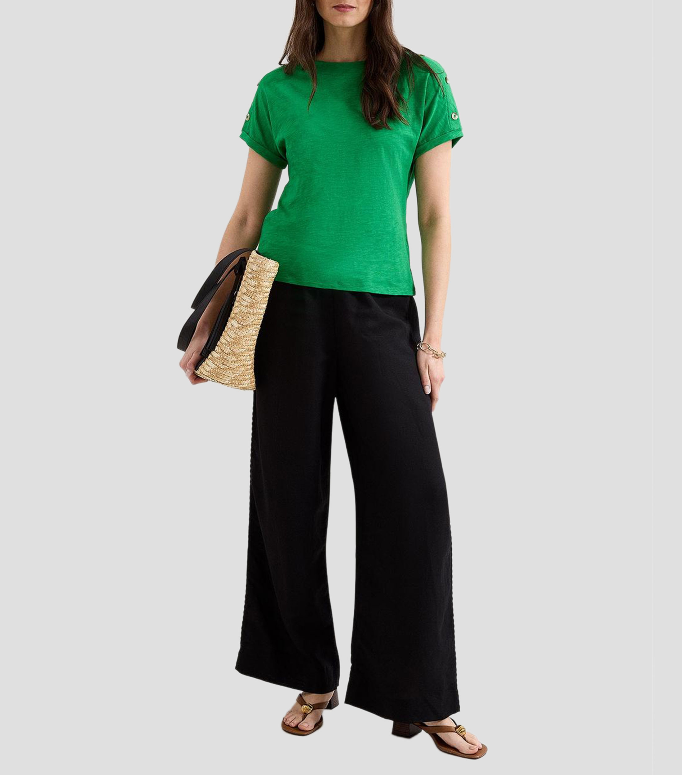Blusa jaspeado manga corta Mujer
