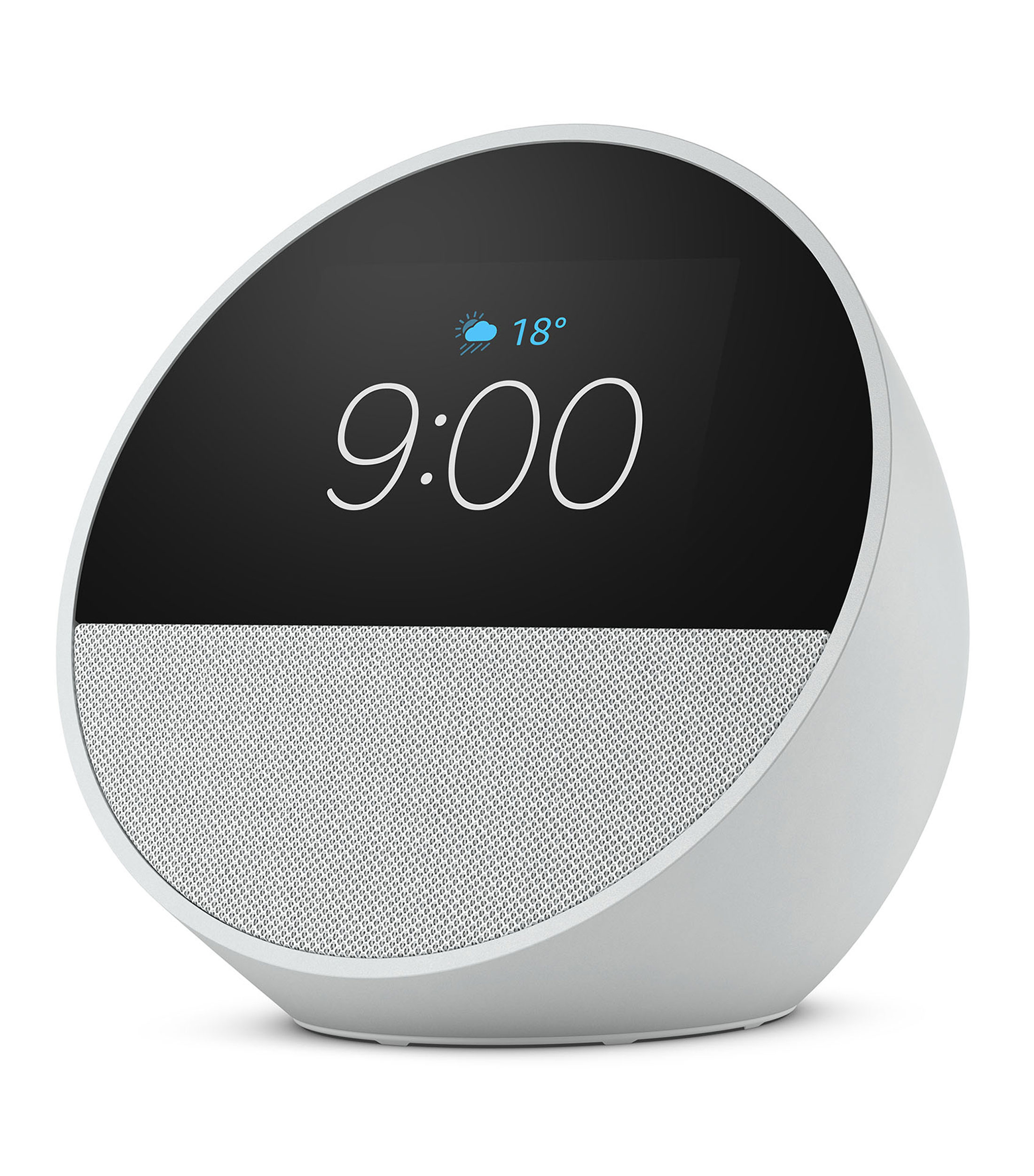 Amazon Echo Spot, despertador inteligente con sonido vibrante y Alexa, Blanco
