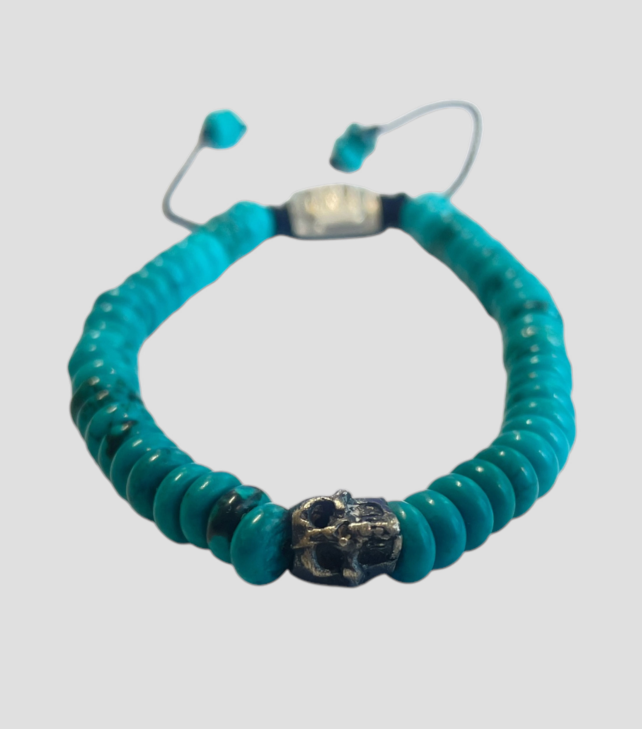 Pulsera One Skull en piedra turquesa Hombre