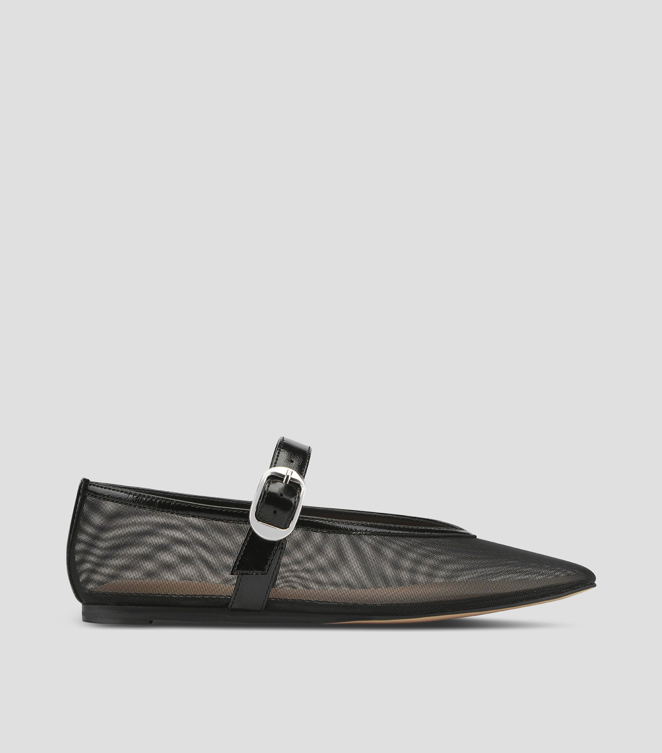 Flats con transparencia tacón bajo de media luna Mujer
