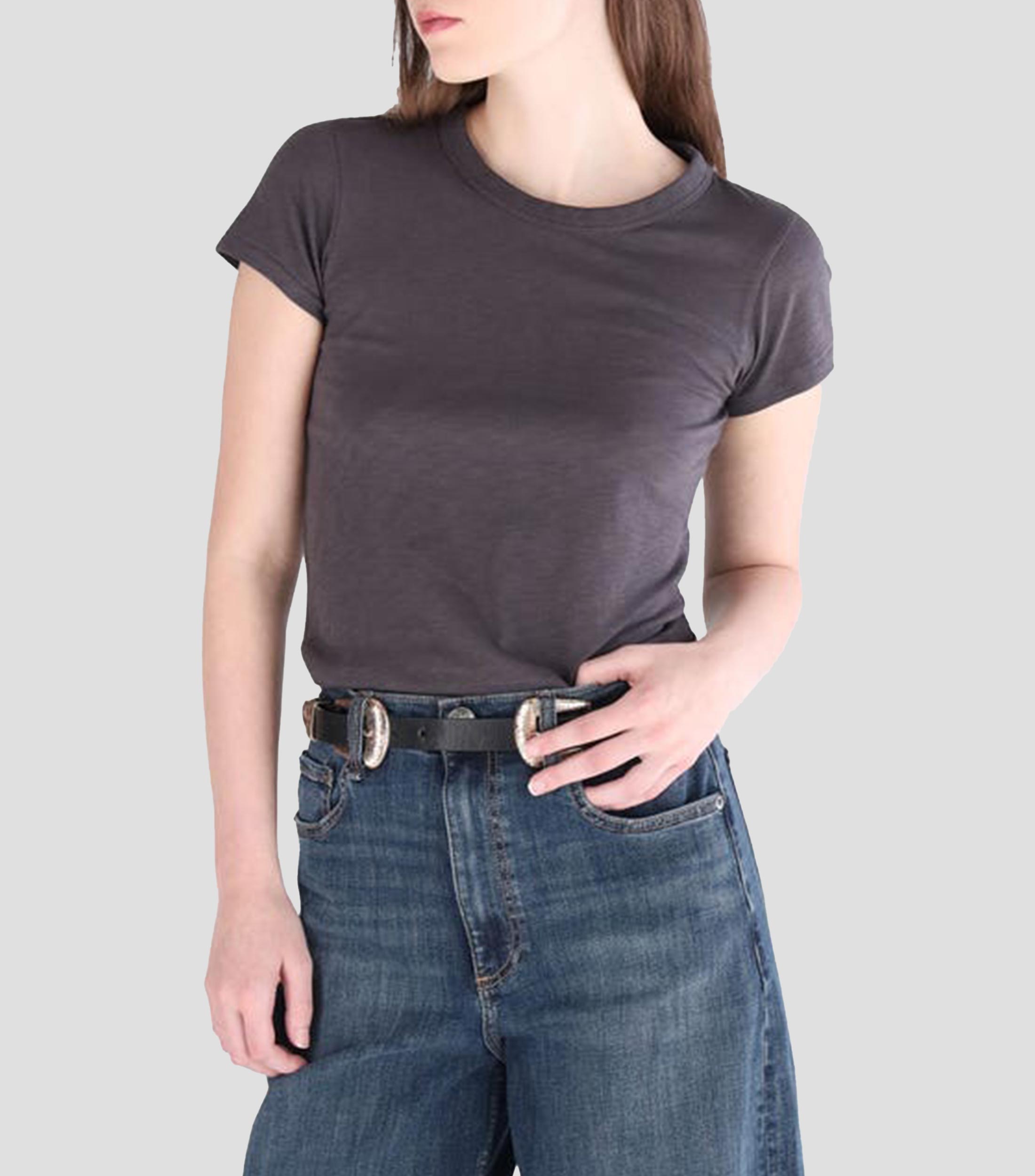 Playera cuello redondo manga corta lisa Mujer