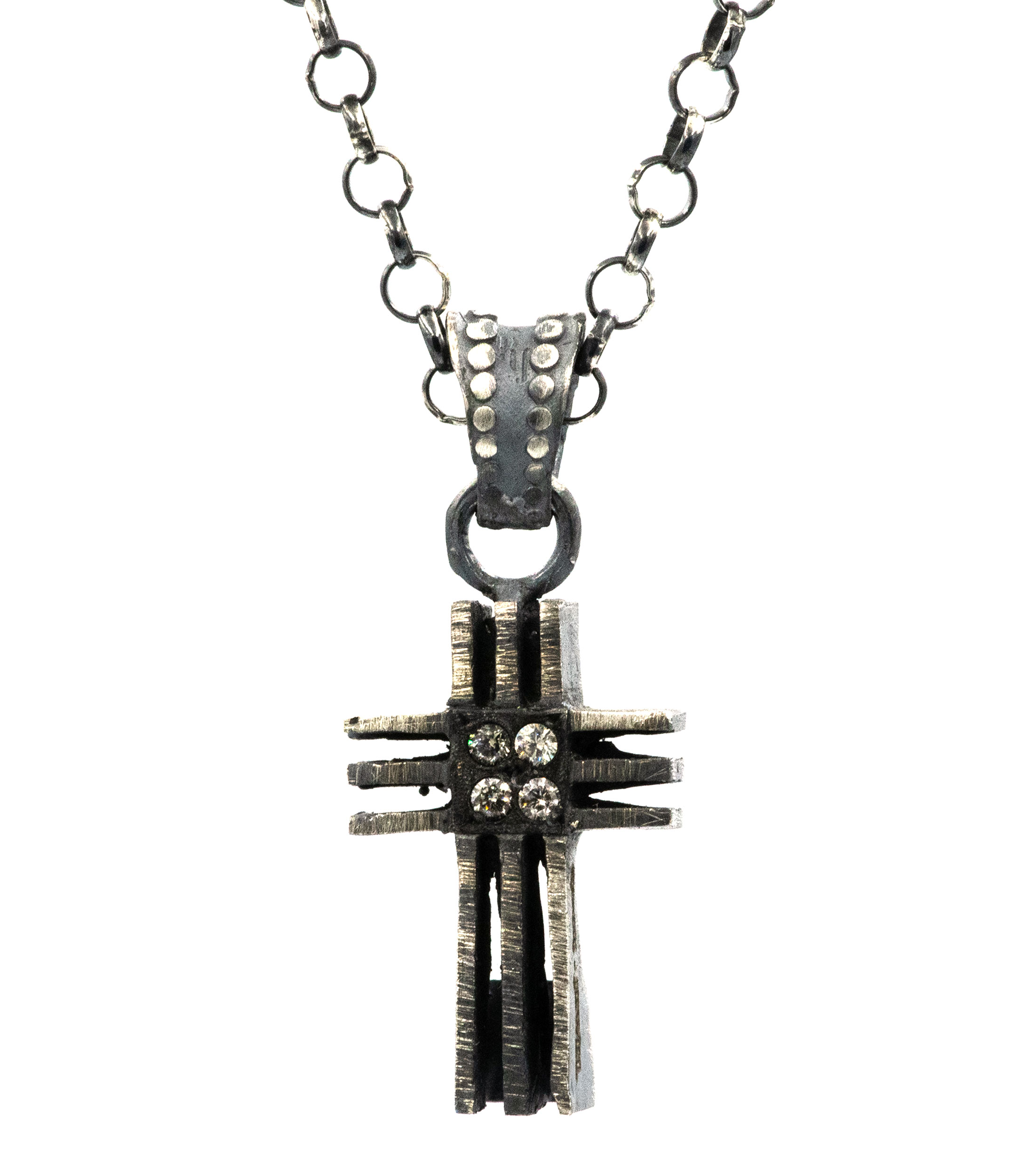 Dije Cruz Circonias en plata Unisex