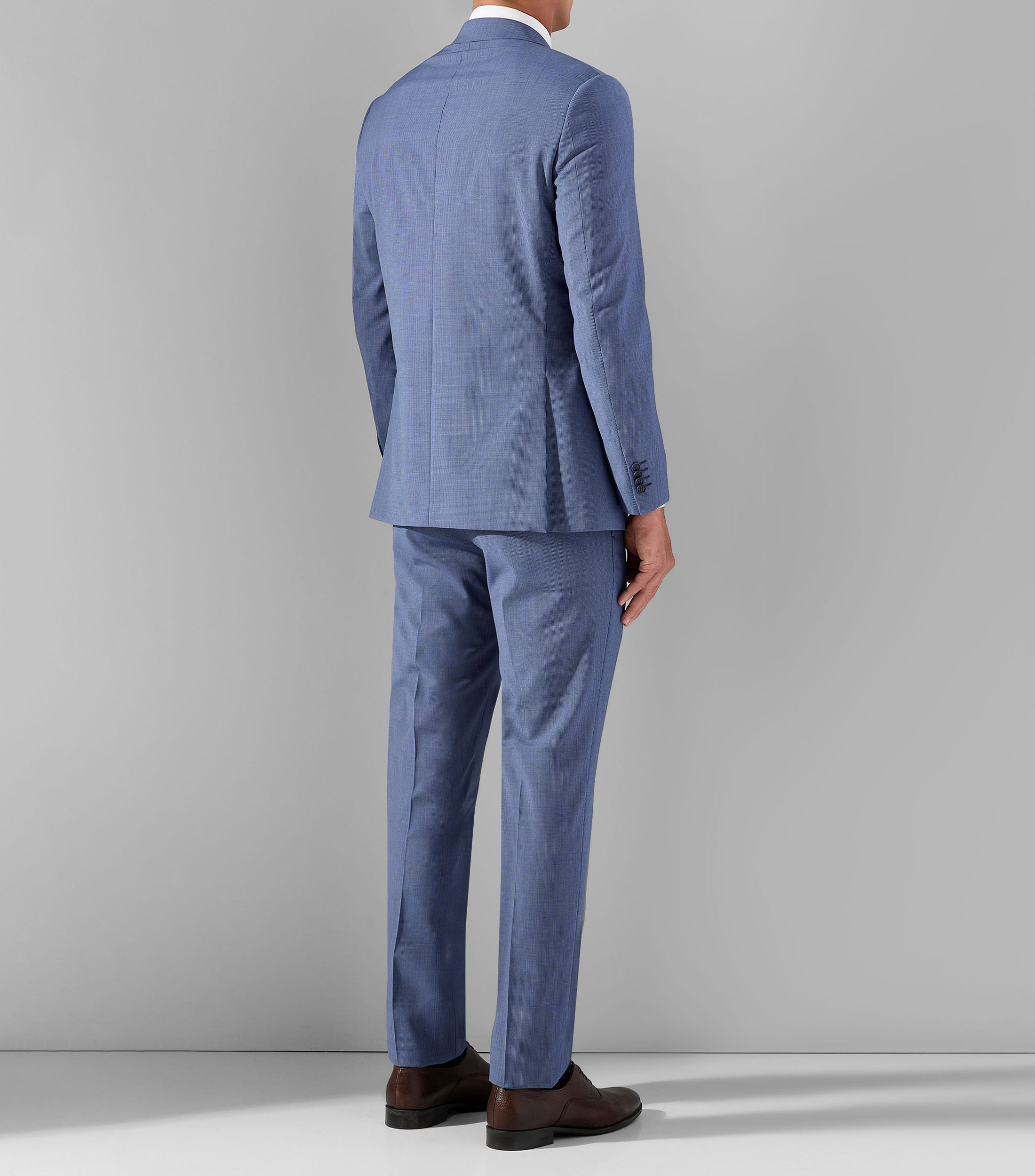 Traje de lana corte regular con microdiseño Hombre