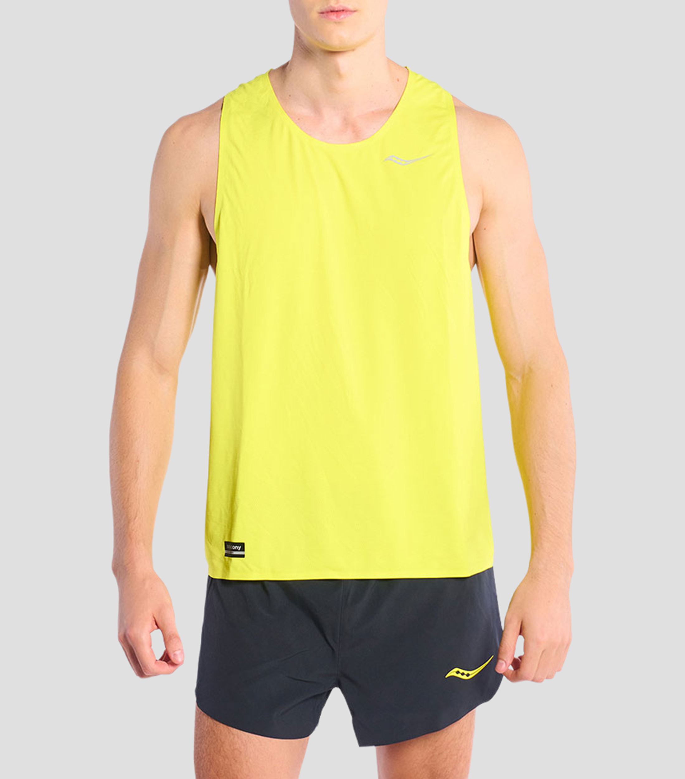 Playera para correr Endorphin cuello redondo sin mangas con microdiseños Hombre
