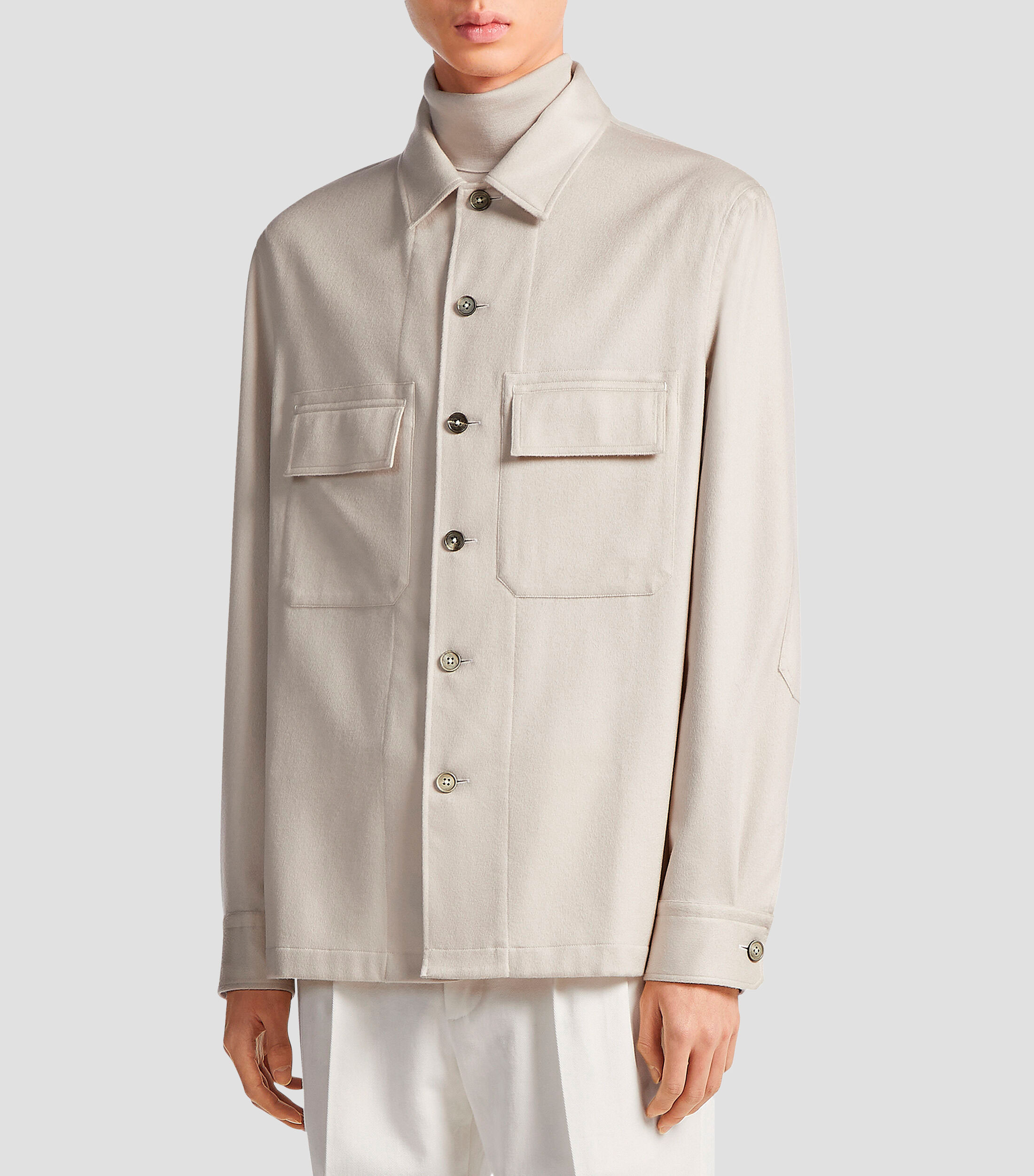 Camisa lisa manga larga Hombre